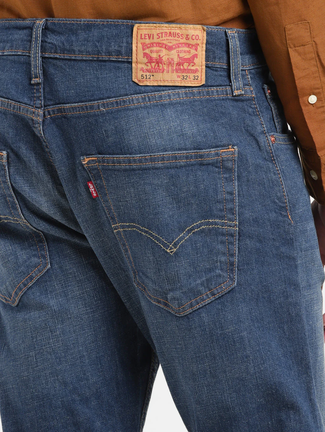 Men's 512 Blue Slim Tapered Fit Mid Rise Jeans - Image 6