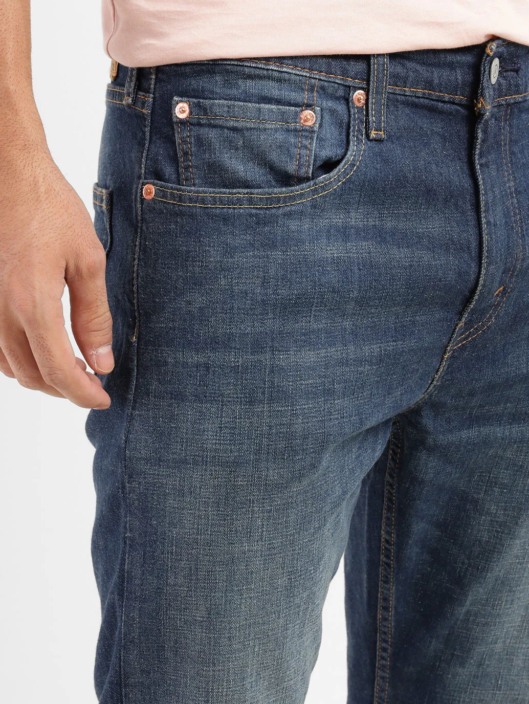 Men's 512 Blue Slim Tapered Fit Mid Rise Jeans - Image 7