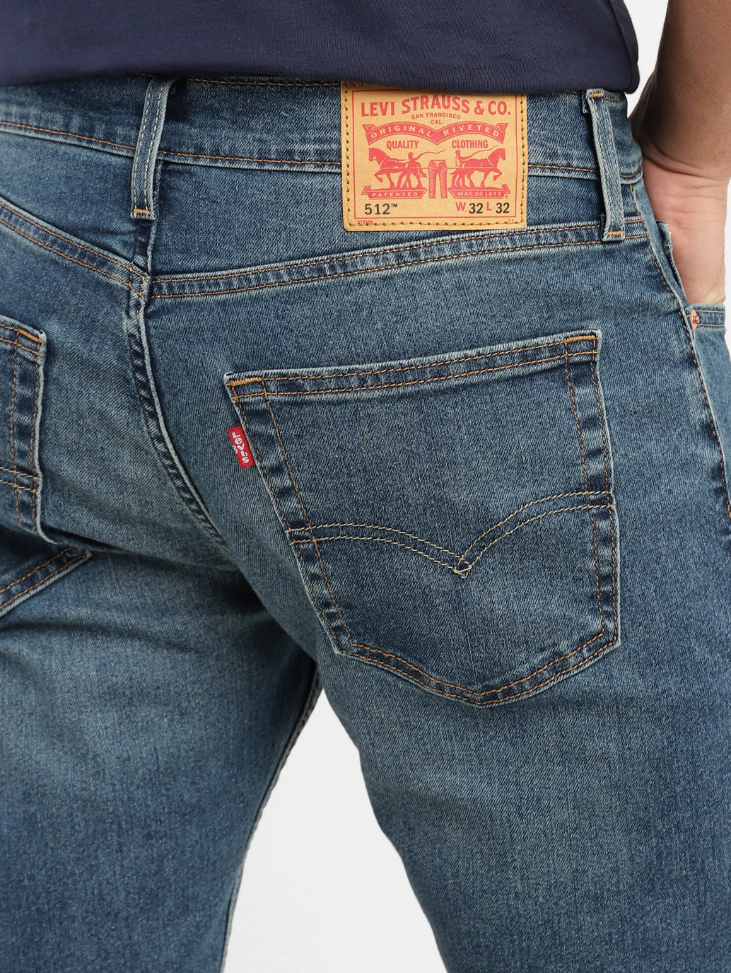 Men's 512 Blue Slim Tapered Fit Mid Rise Jeans - Image 8
