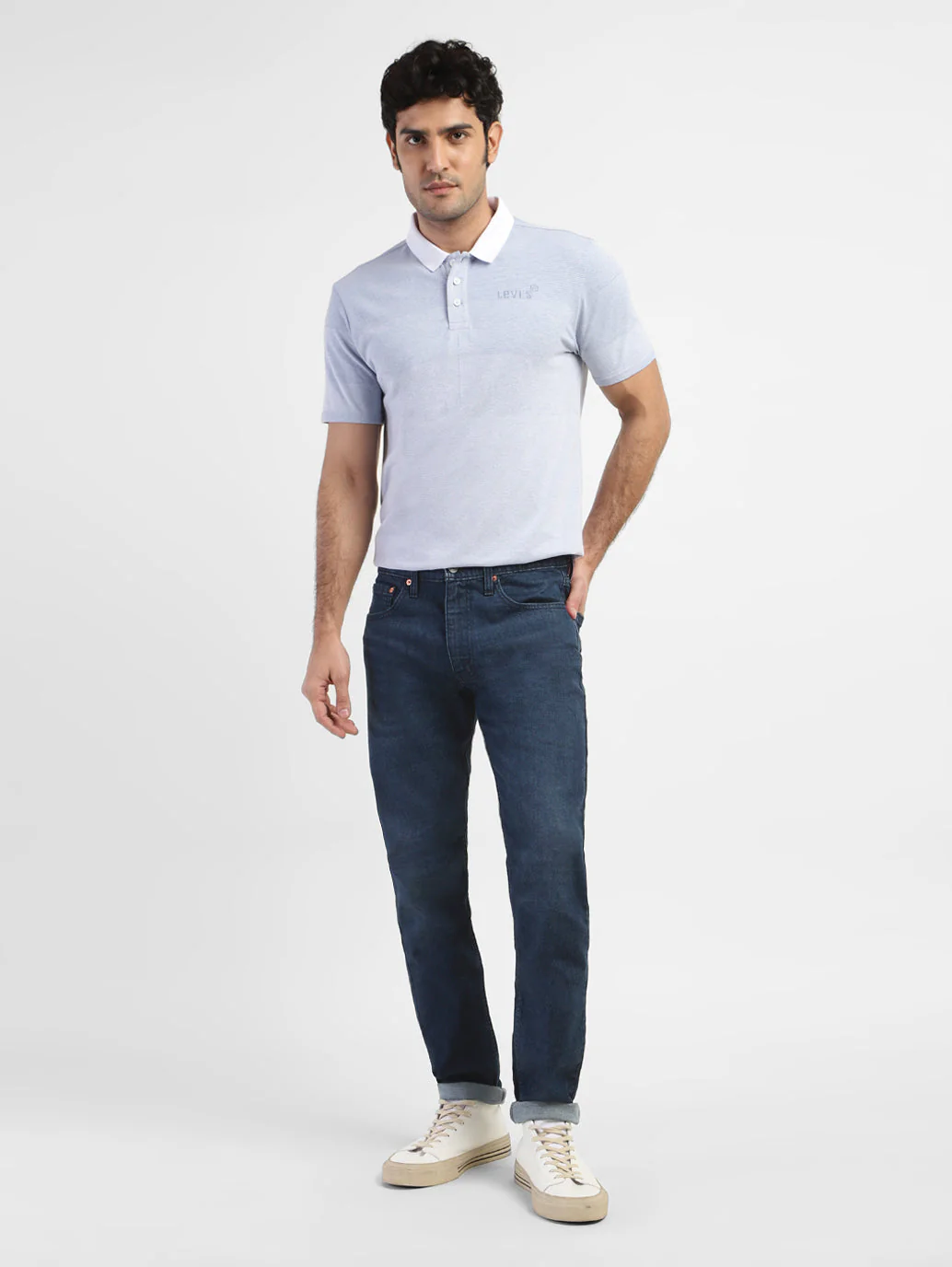 Men's 512 Blue Slim Tapered Fit Mid Rise Jeans - Image 6