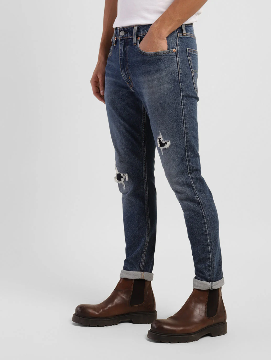 Men's 512 Blue Slim Tapered Fit Mid Rise Jeans - Image 5