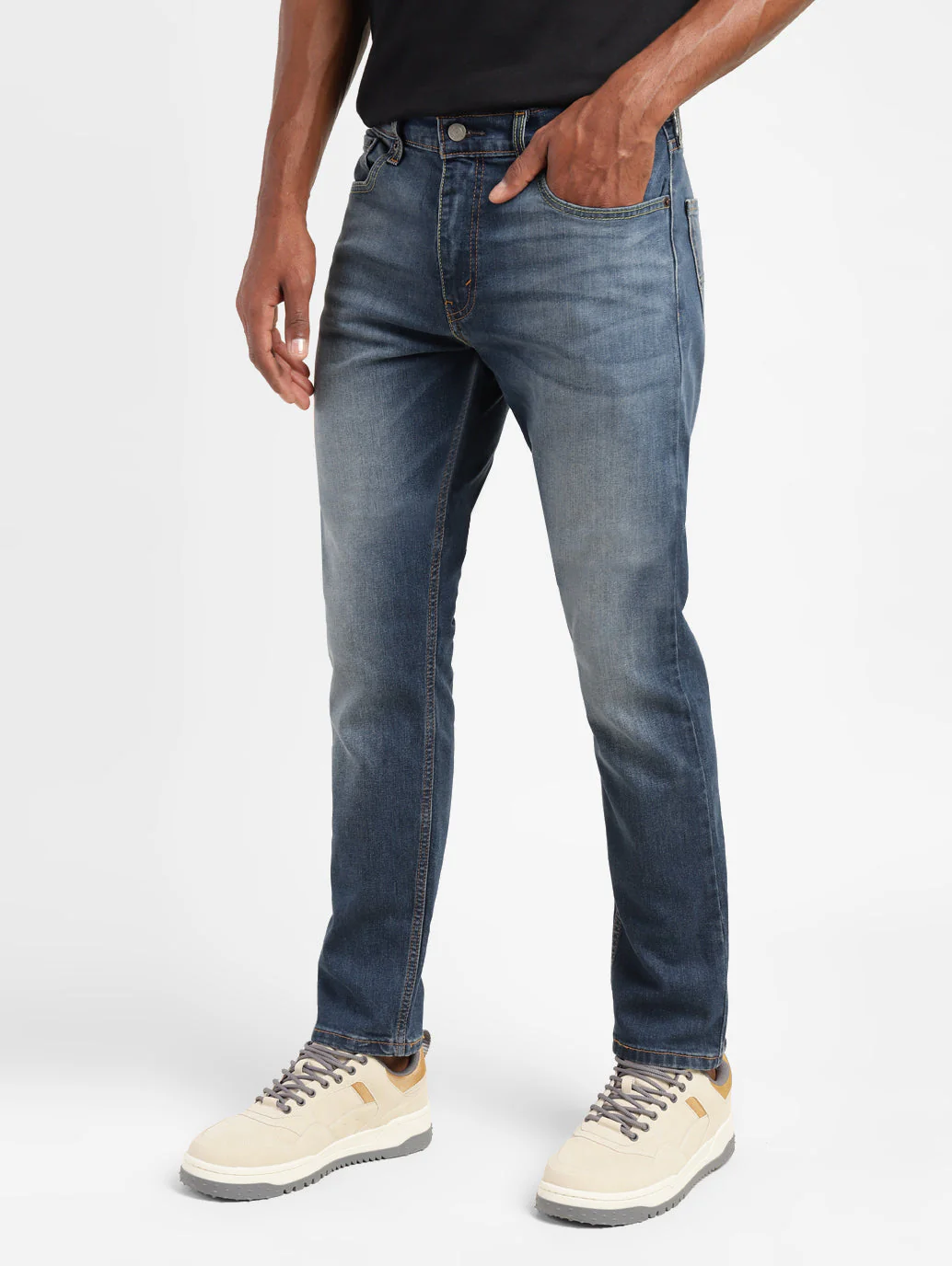 Men's 512 Blue Slim Tapered Fit Mid Rise Jeans - Image 5