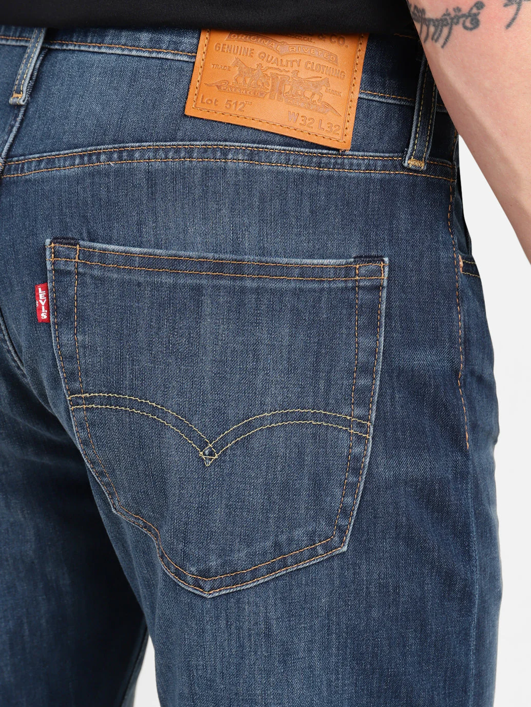 Men's 512 Blue Slim Tapered Fit Mid Rise Jeans - Image 7