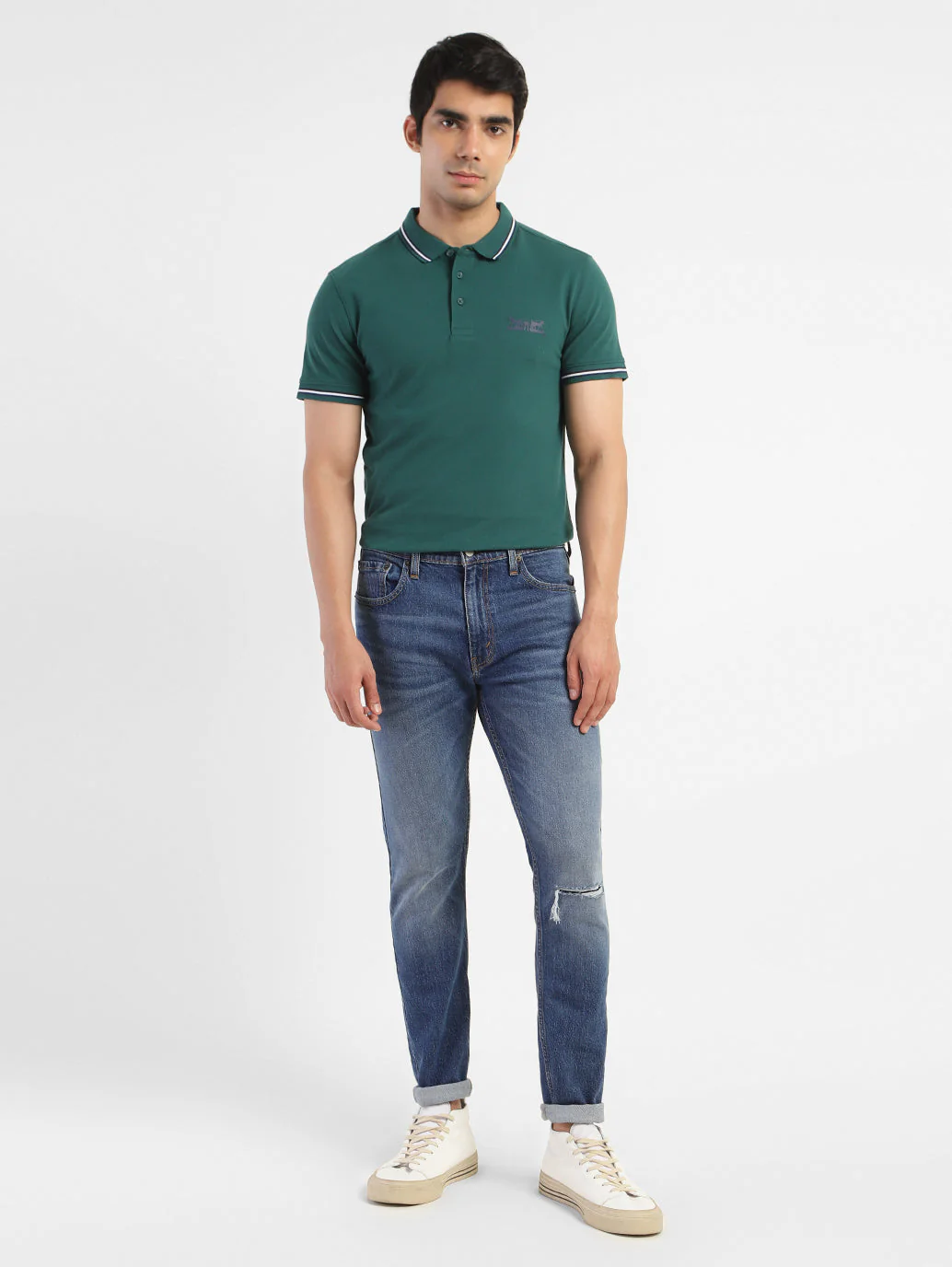 Men's 512 Blue Slim Tapered Fit Mid Rise Jeans - Image 6