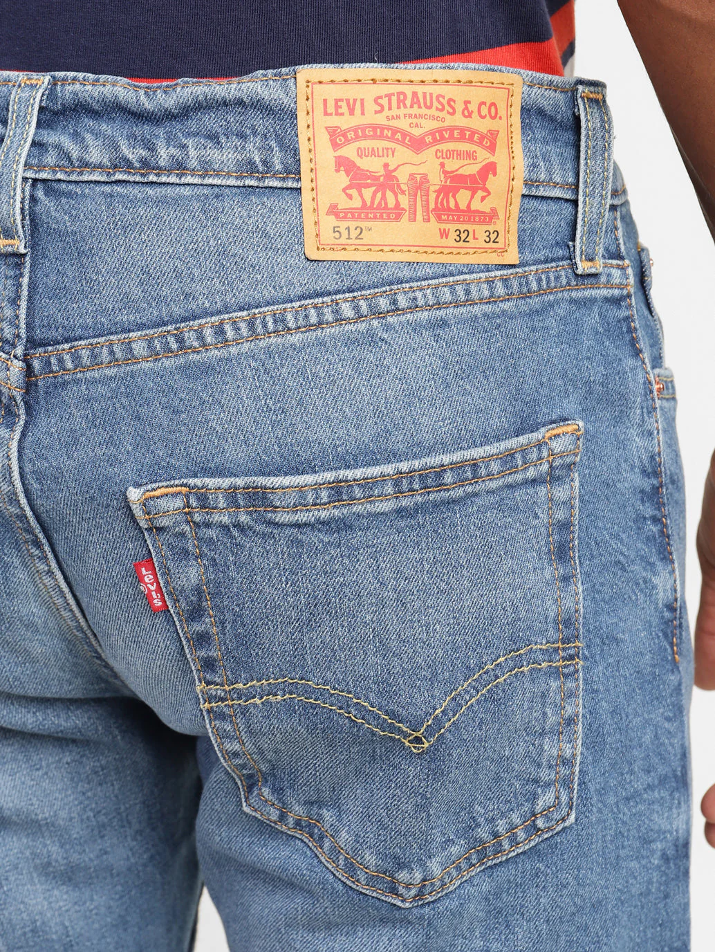 Men's 512 Blue Slim Tapered Fit Mid Rise Jeans - Image 8