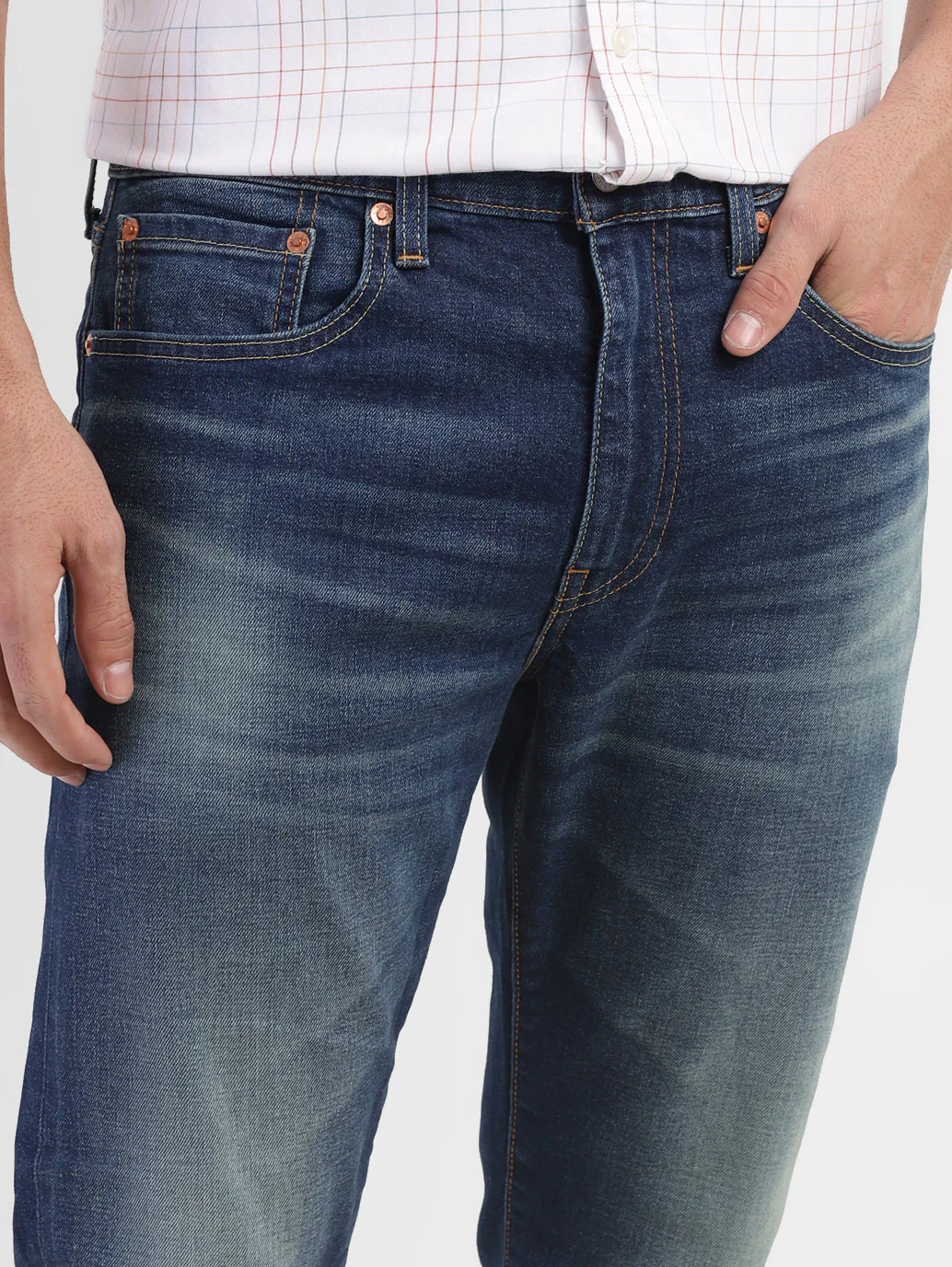 Men's 512 Blue Slim Tapered Fit Mid Rise Jeans - Image 7