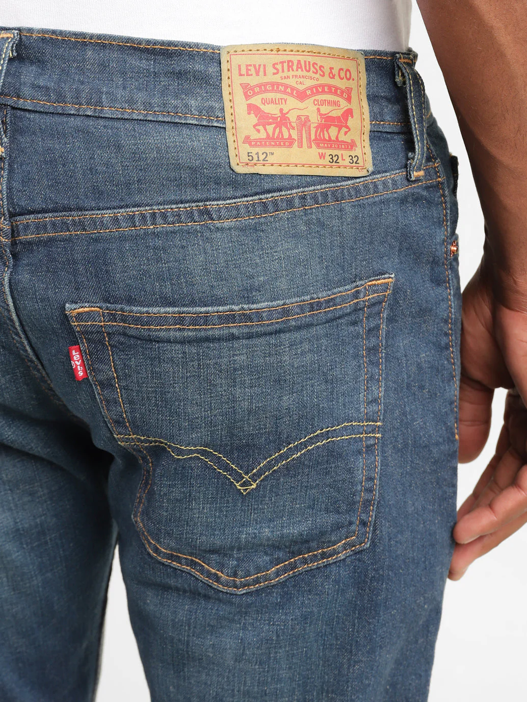 Men's 512 Blue Slim Tapered Fit Mid Rise Jeans - Image 8