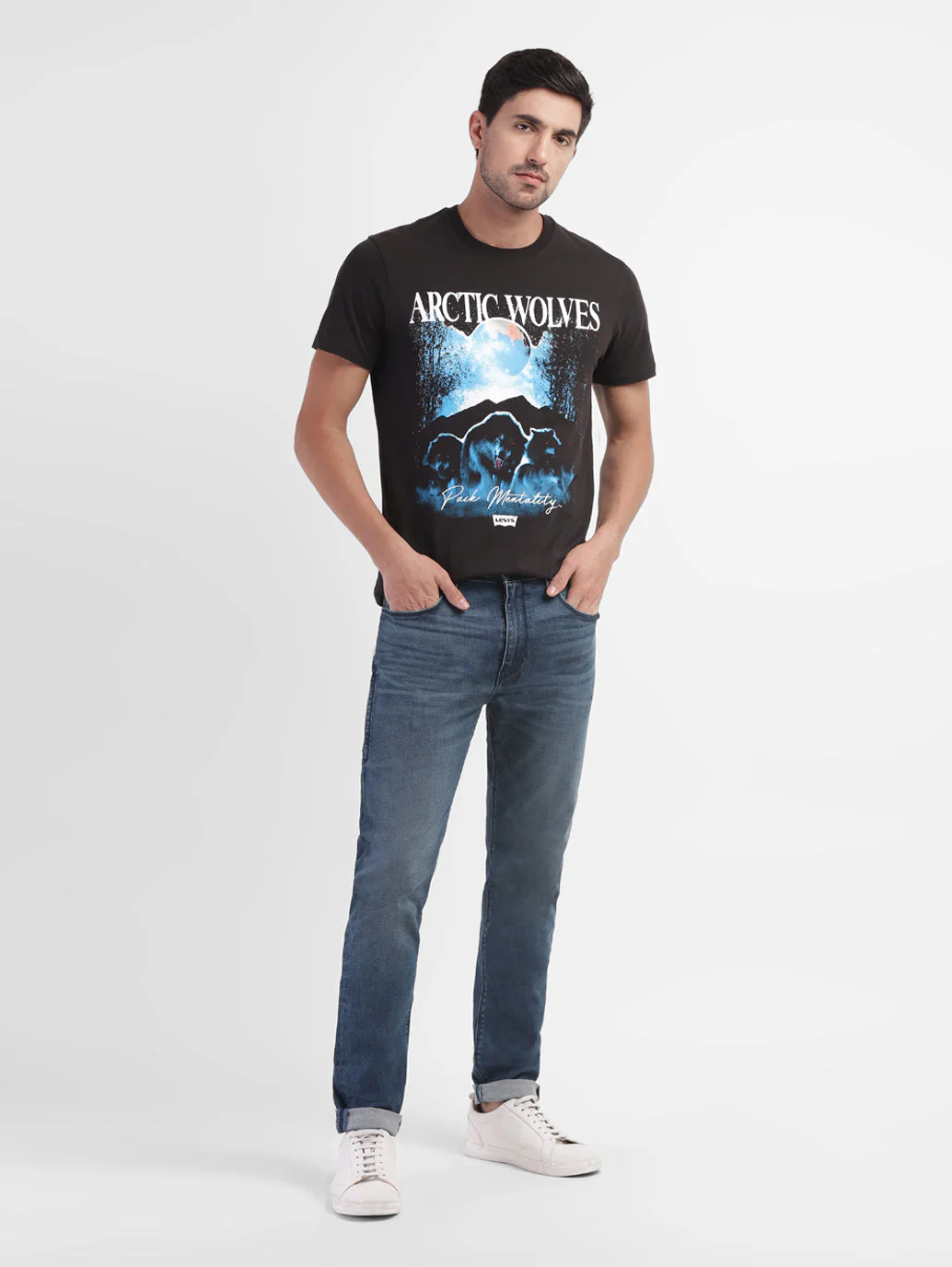 Men's 512 Blue Slim Tapered Fit Mid Rise Jeans - Image 6