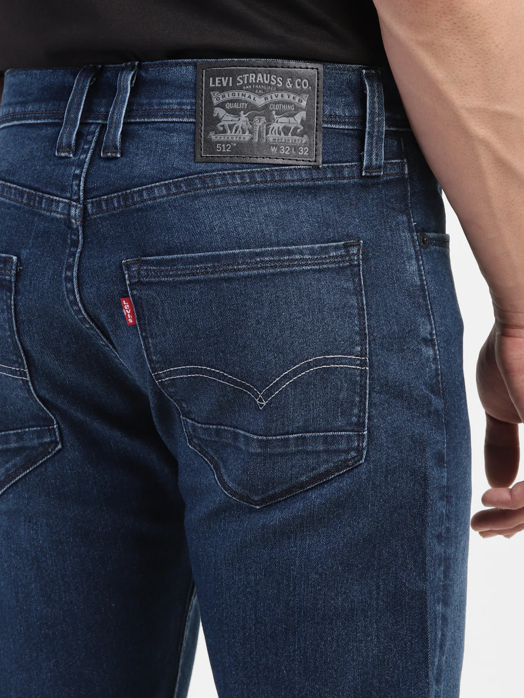 Men's 512 Blue Slim Tapered Fit Mid Rise Jeans - Image 8