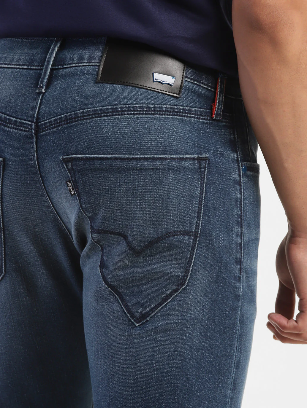 Men's Redloop 512 Blue Slim Tapered Fit Mid Rise Jeans - Image 8