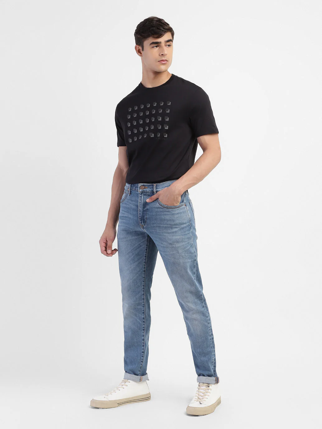Men's Redloop 512 Blue Slim Tapered Fit Mid Rise Jeans