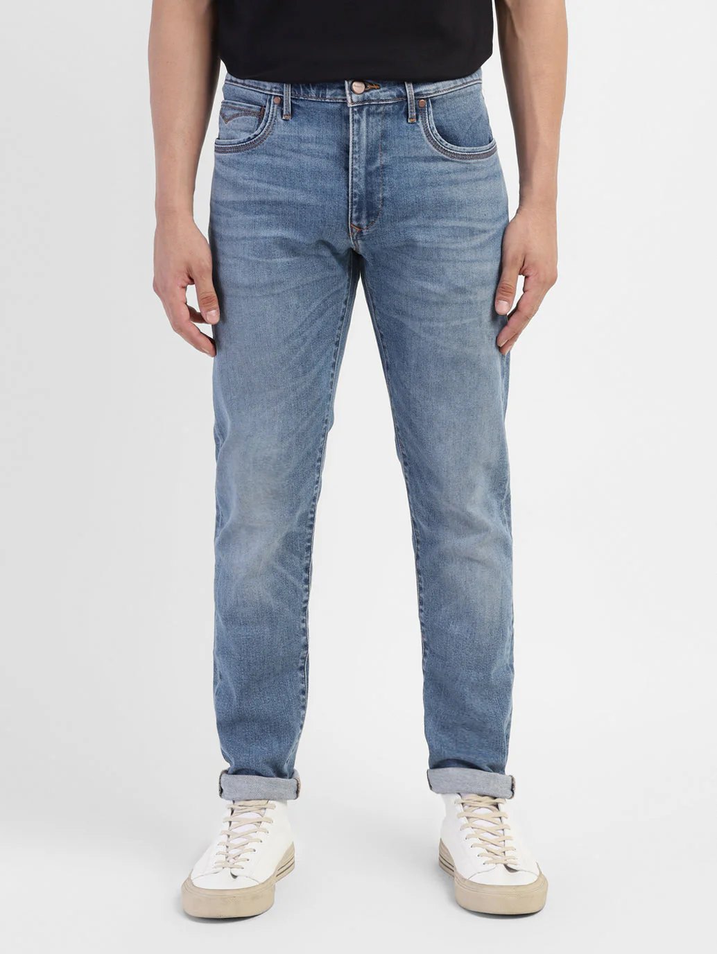 Men's Redloop 512 Blue Slim Tapered Fit Mid Rise Jeans - Image 2