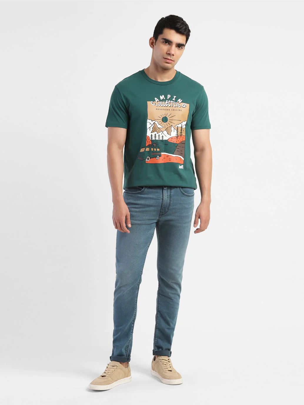 Men's 512 Blue Slim Tapered Fit Mid Rise Jeans - Image 6