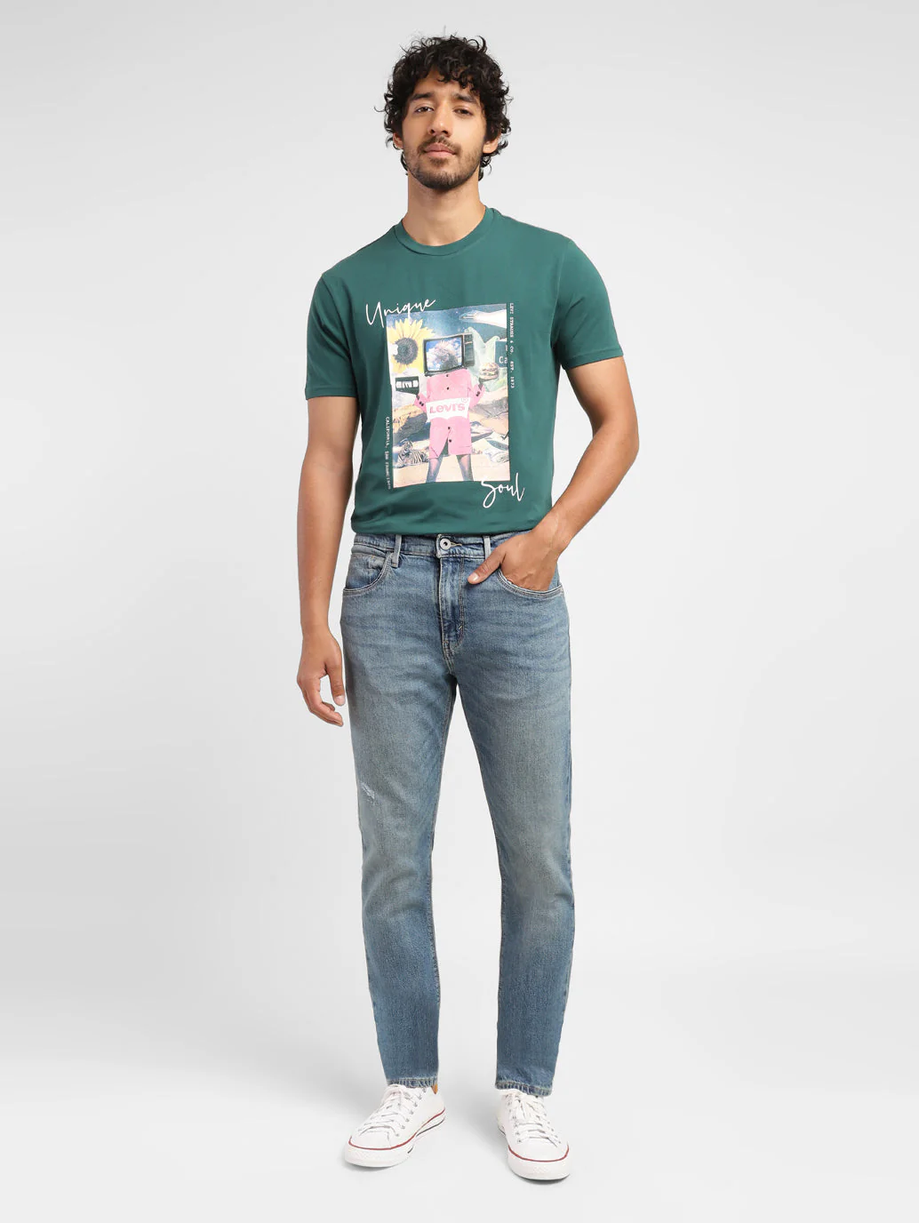 Men's 512 Blue Slim Tapered Fit Mid Rise Jeans - Image 6