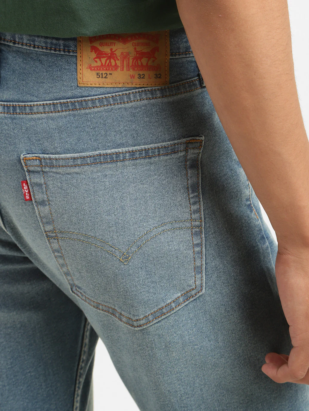 Men's 512 Blue Slim Tapered Fit Mid Rise Jeans - Image 7