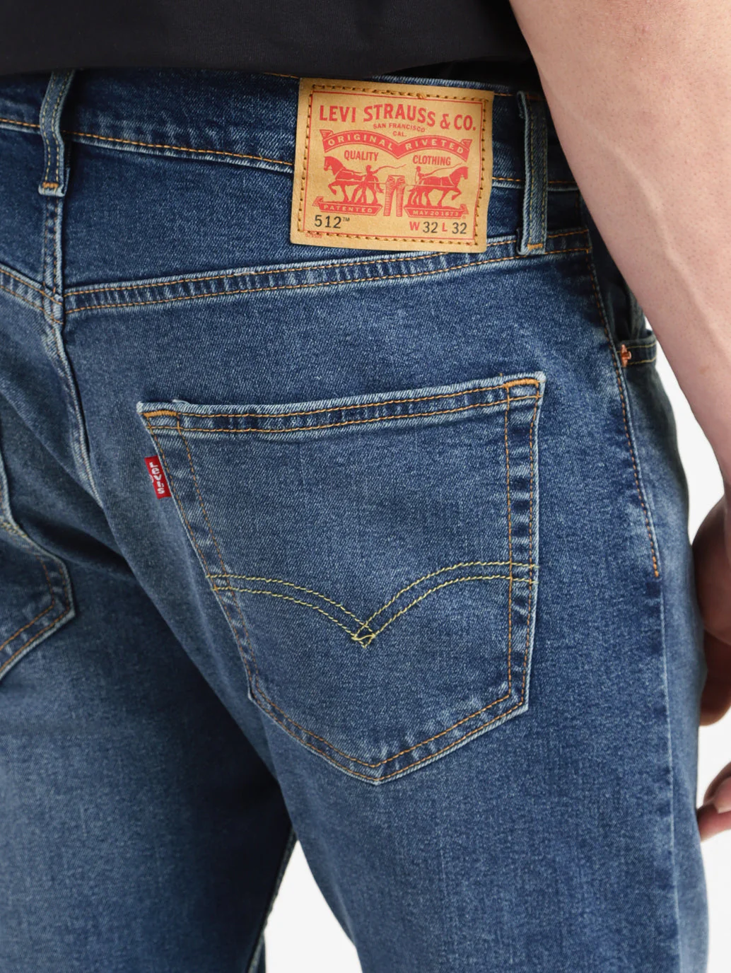 Men's 512 Blue Slim Tapered Fit Mid Rise Jeans - Image 7