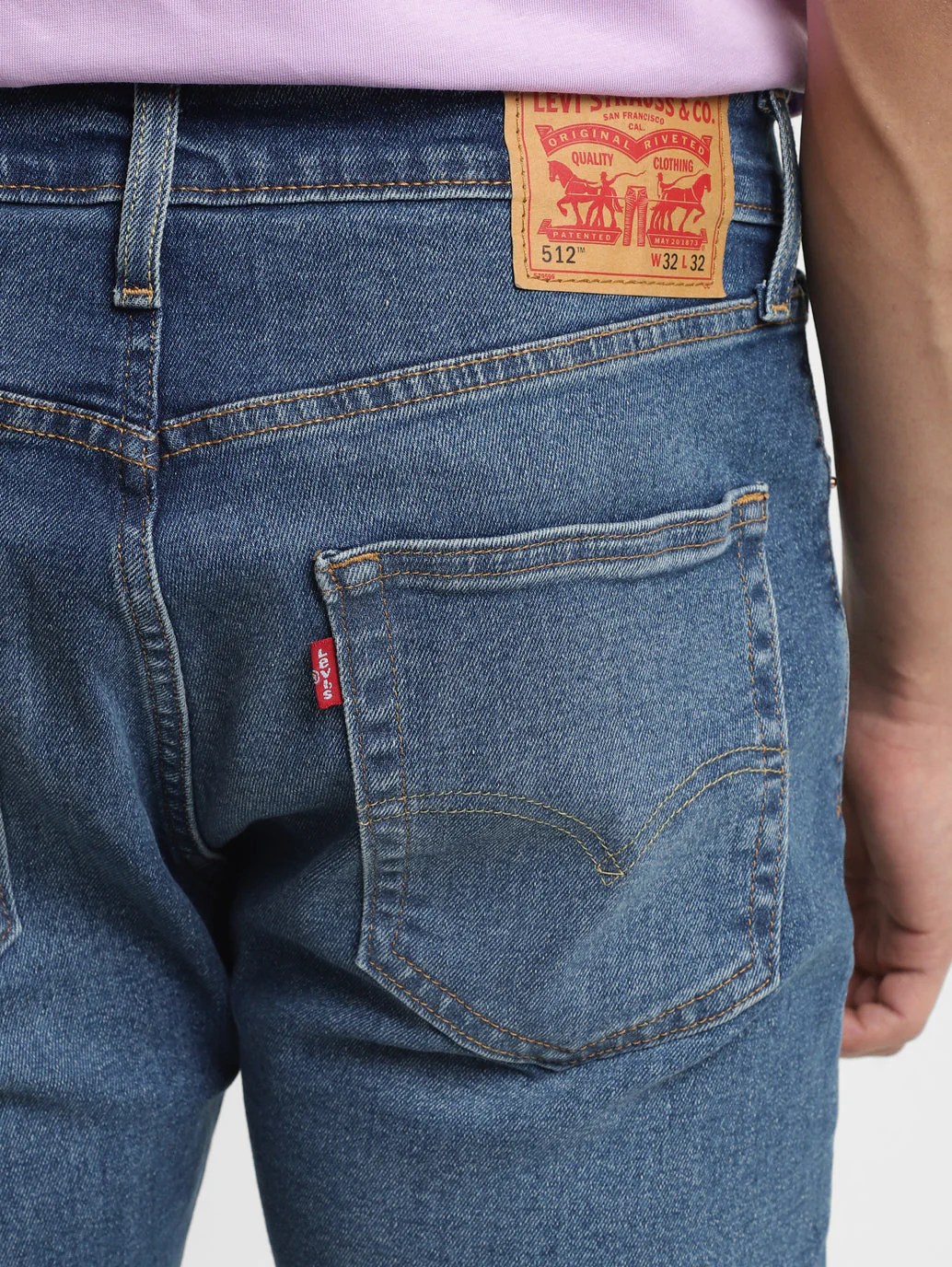 Men's 512 Blue Slim Tapered Fit Mid Rise Jeans - Image 6