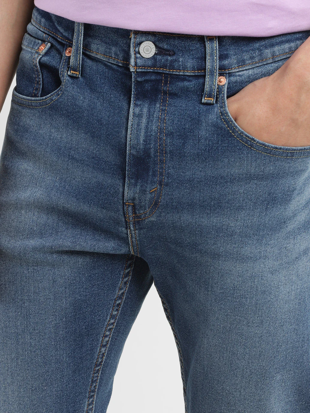 Men's 512 Blue Slim Tapered Fit Mid Rise Jeans - Image 7