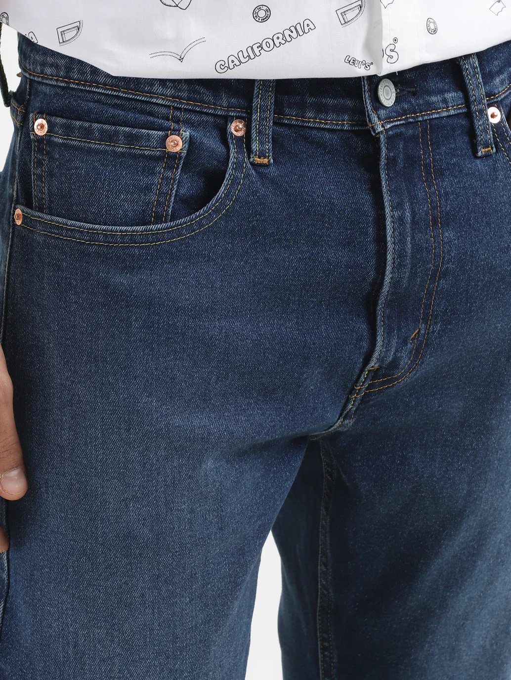 Men's 512 Blue Slim Tapered Fit Mid Rise Jeans - Image 7