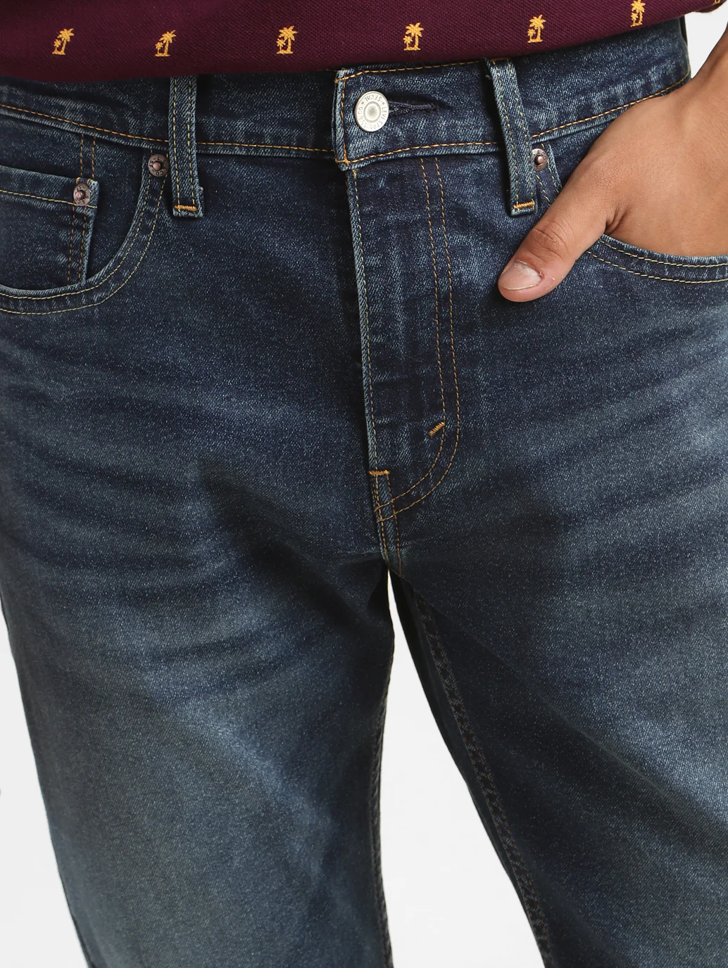 Men's 512 Blue Slim Tapered Fit Mid Rise Jeans - Image 7