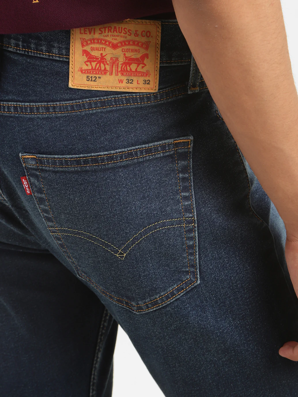 Men's 512 Blue Slim Tapered Fit Mid Rise Jeans - Image 8