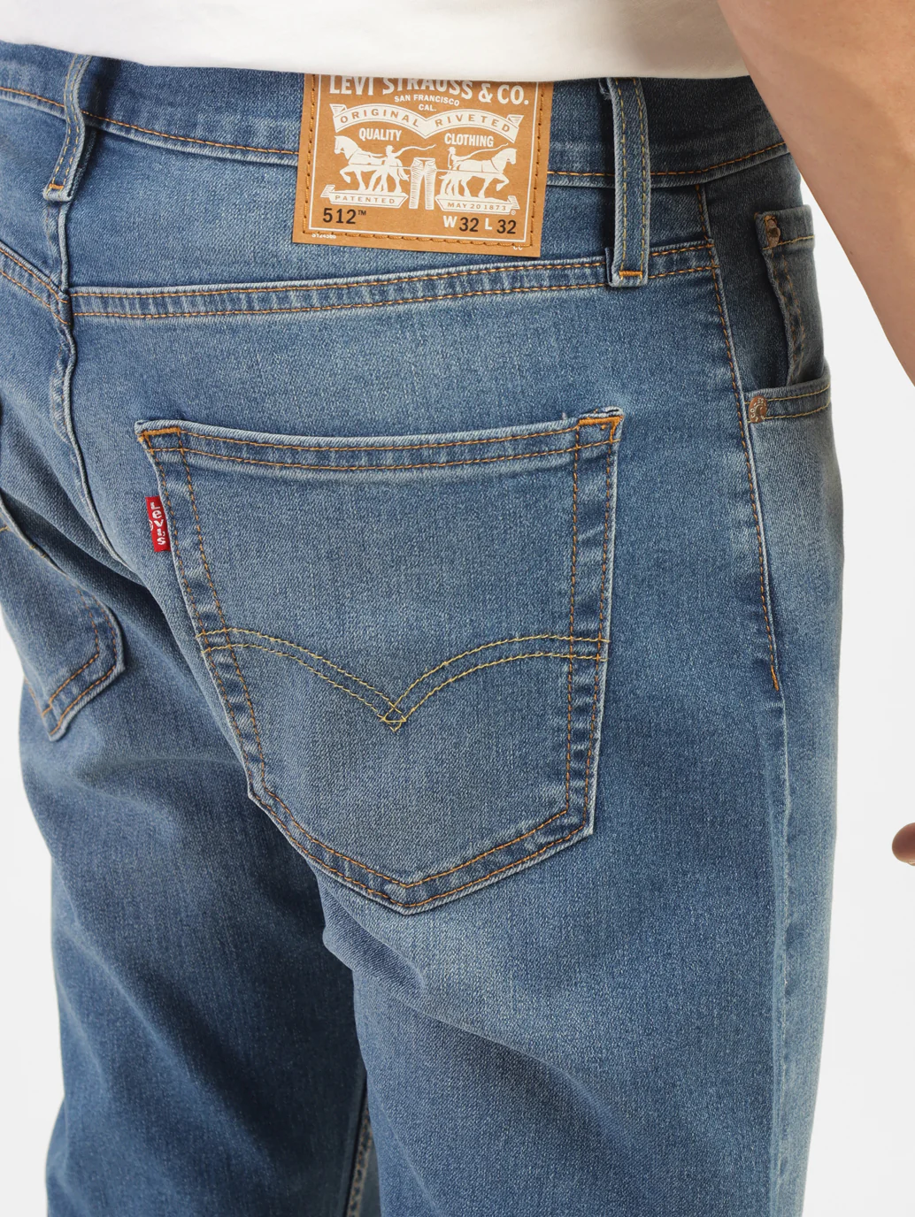 Men's 512 Blue Slim Tapered Fit Mid Rise Jeans - Image 7