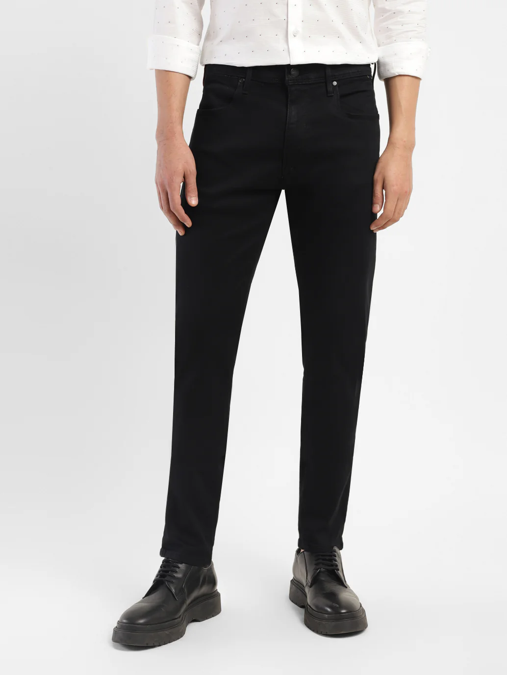 Men's Redloop 512 Black Slim Tapered Fit Mid Rise Jeans