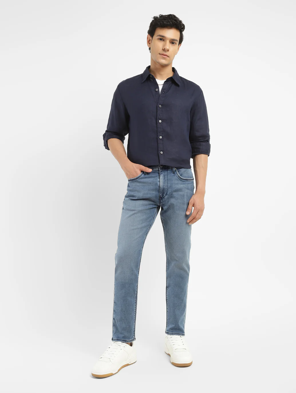 Men's Redloop 512 Blue Slim Tapered Fit Mid Rise Jeans