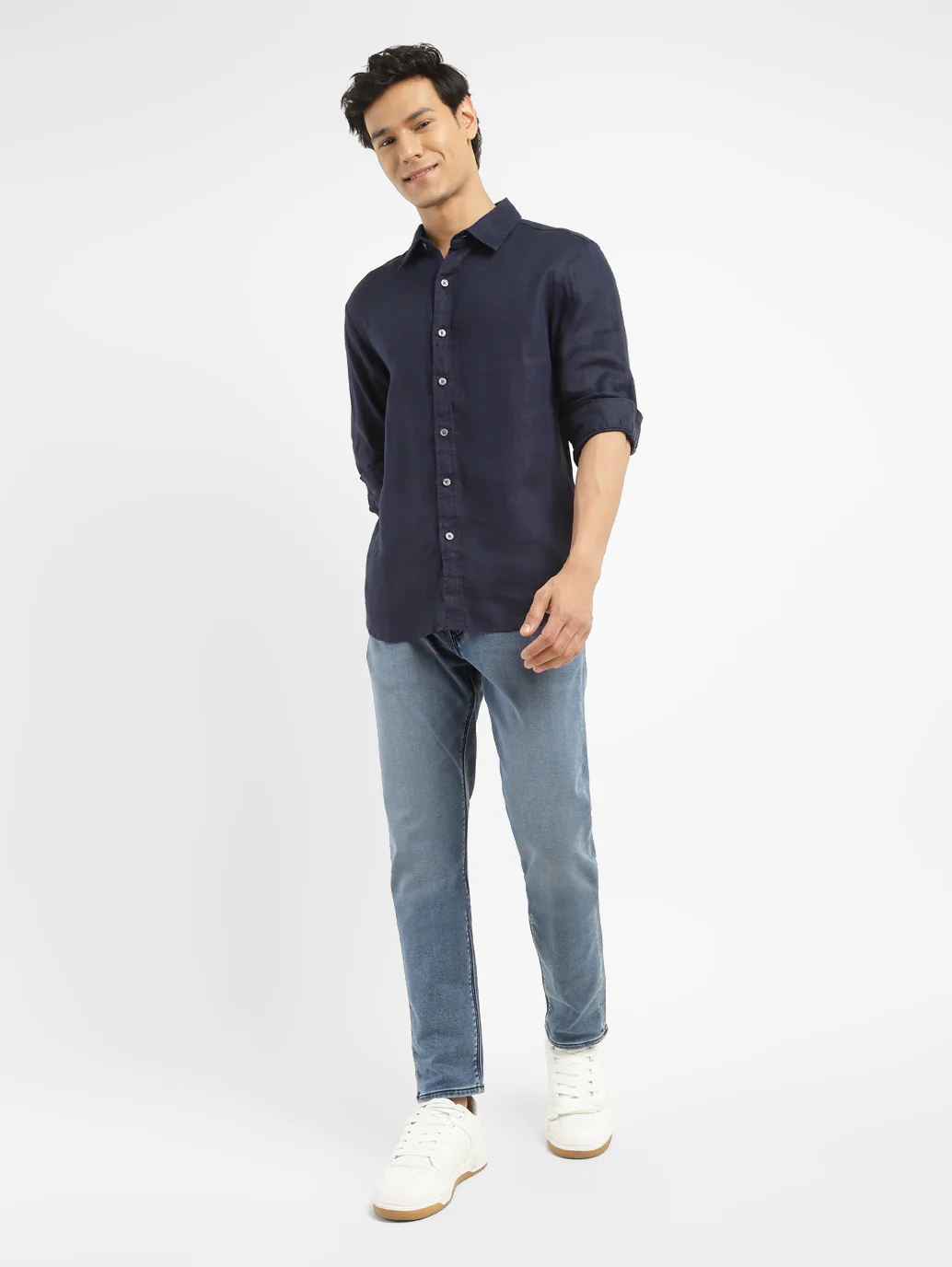 Men's Redloop 512 Blue Slim Tapered Fit Mid Rise Jeans - Image 7