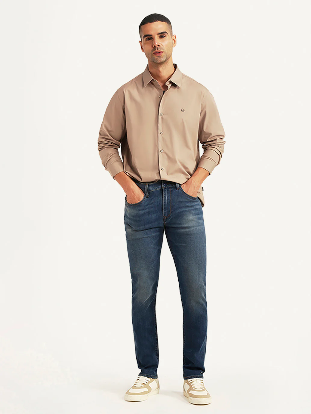 Men's Redloop 512 Blue Slim Tapered Fit Mid Rise Jeans