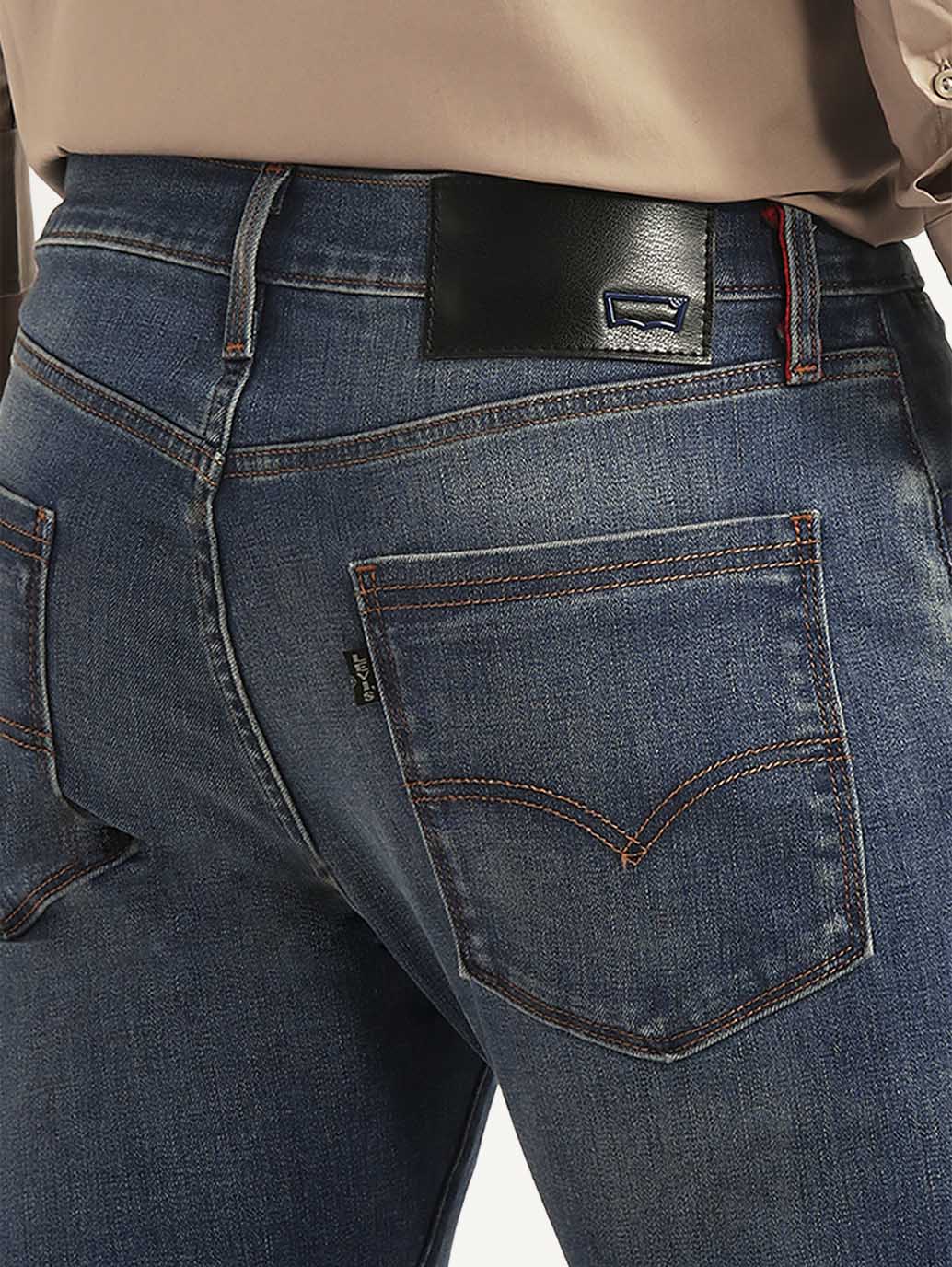 Men's Redloop 512 Blue Slim Tapered Fit Mid Rise Jeans - Image 5