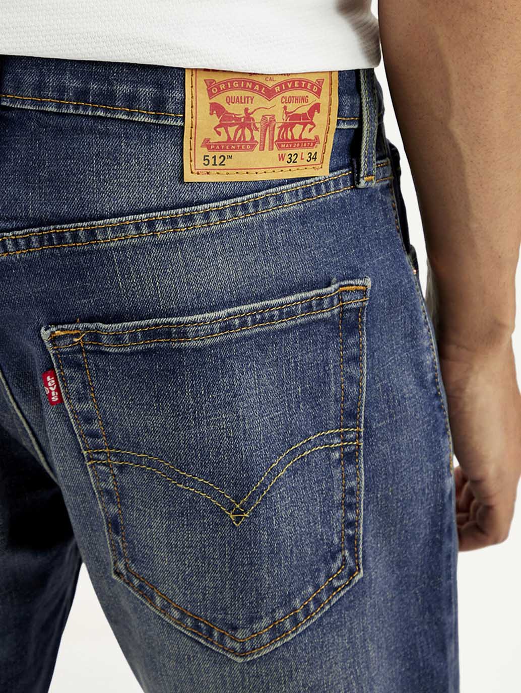 Men's 512 Blue Slim Tapered Fit Mid Rise Jeans - Image 3