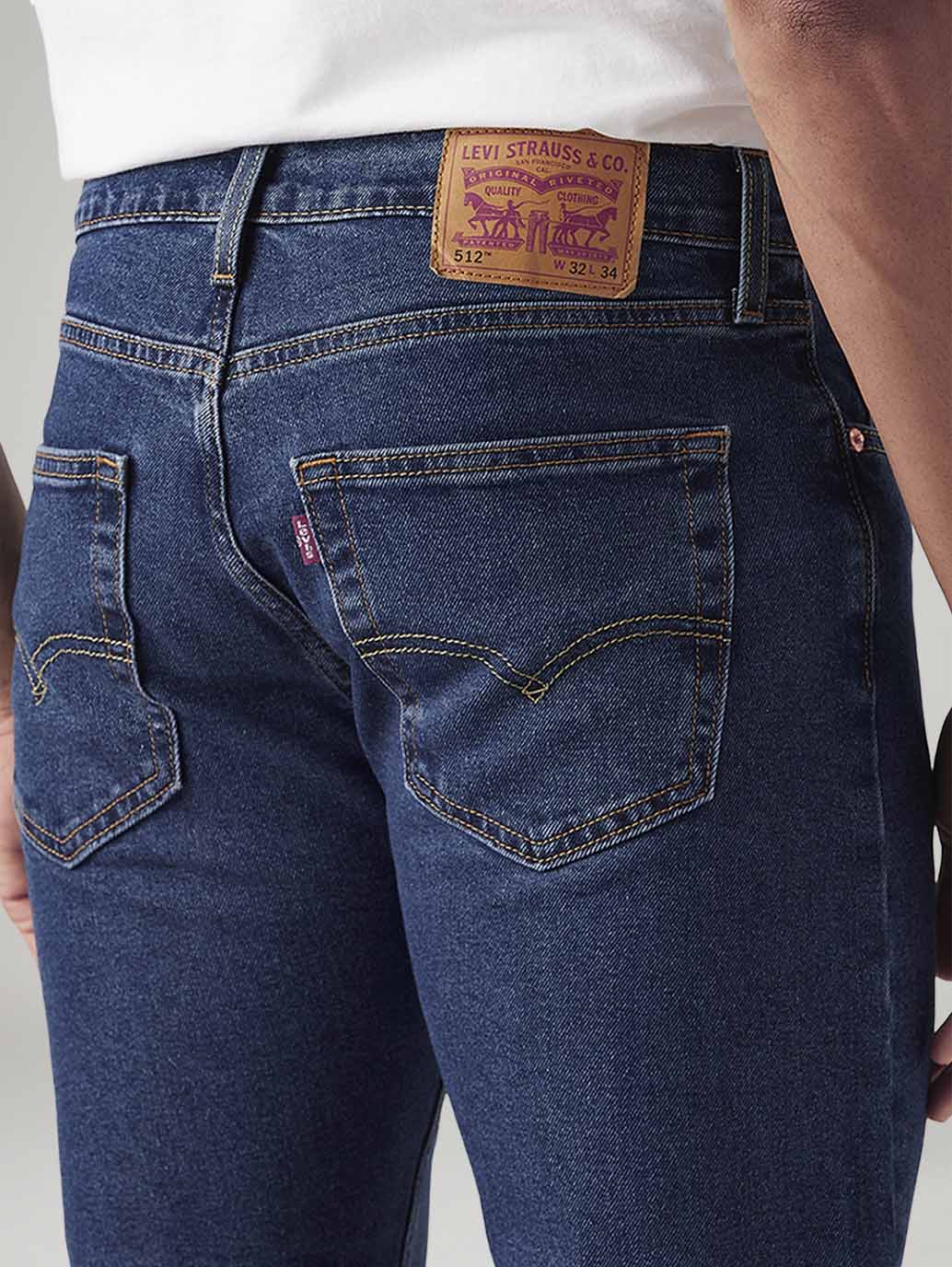 Men's 512 Blue Slim Tapered Fit Mid Rise Jeans - Image 6