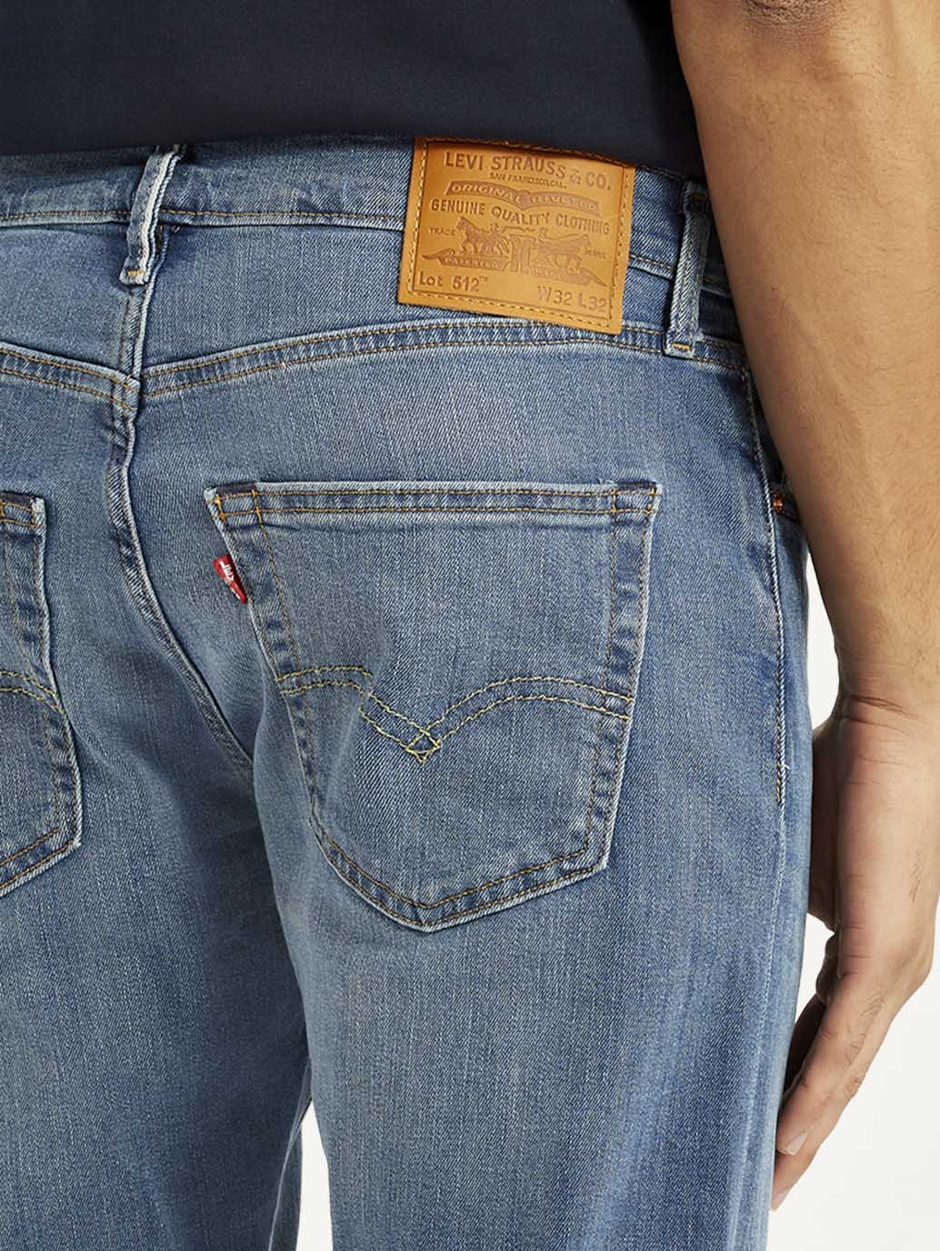 Men's 512 Blue Slim Tapered Fit Mid Rise Selvedge Jeans - Image 5