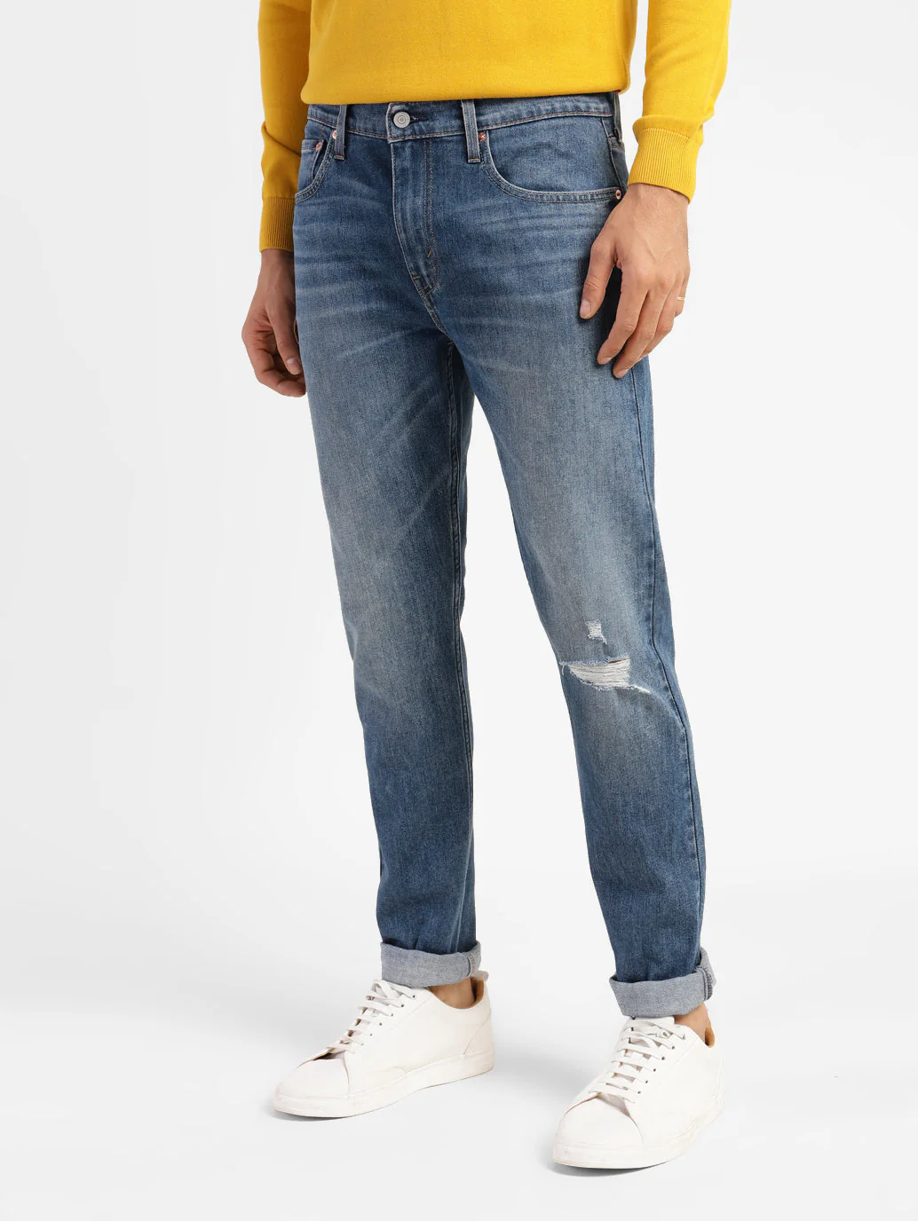 Men's 512 Blue Slim Tapered Fit Mid Rise Jeans - Image 5