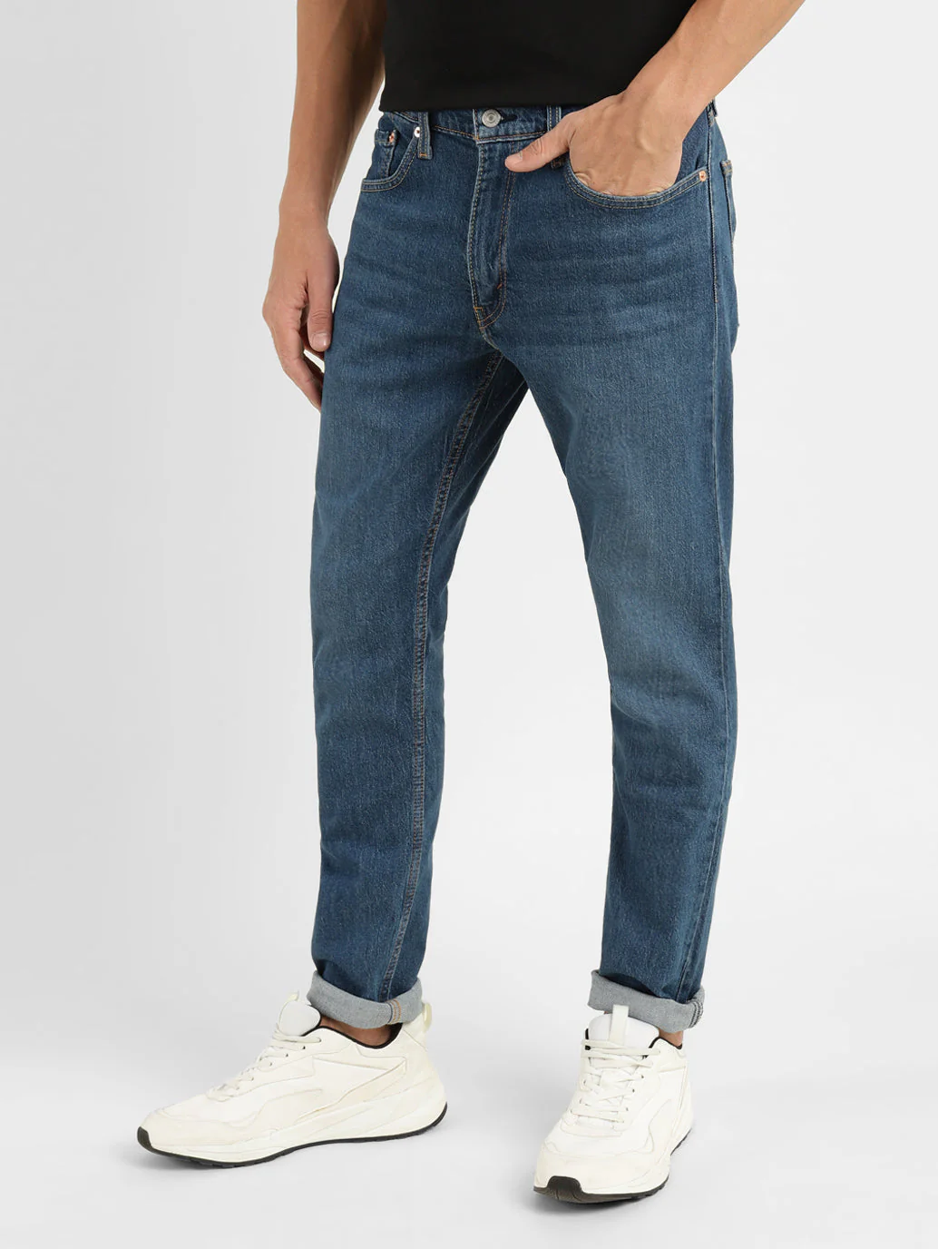 Men's 512 Blue Slim Tapered Fit Mid Rise Jeans - Image 5