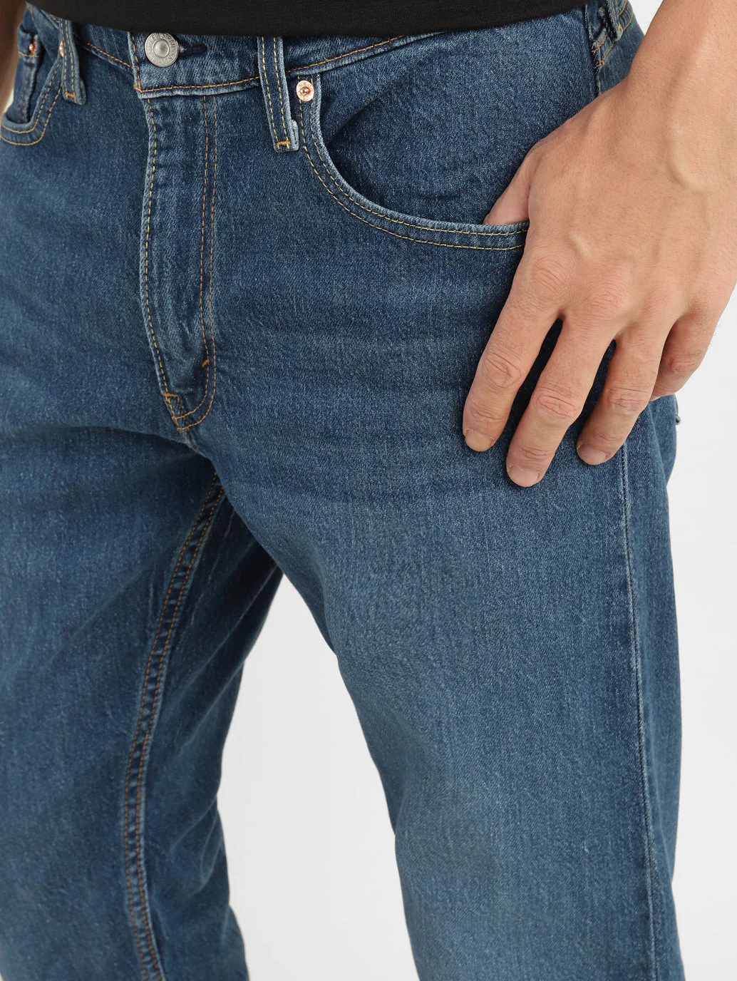 Men's 512 Blue Slim Tapered Fit Mid Rise Jeans - Image 6