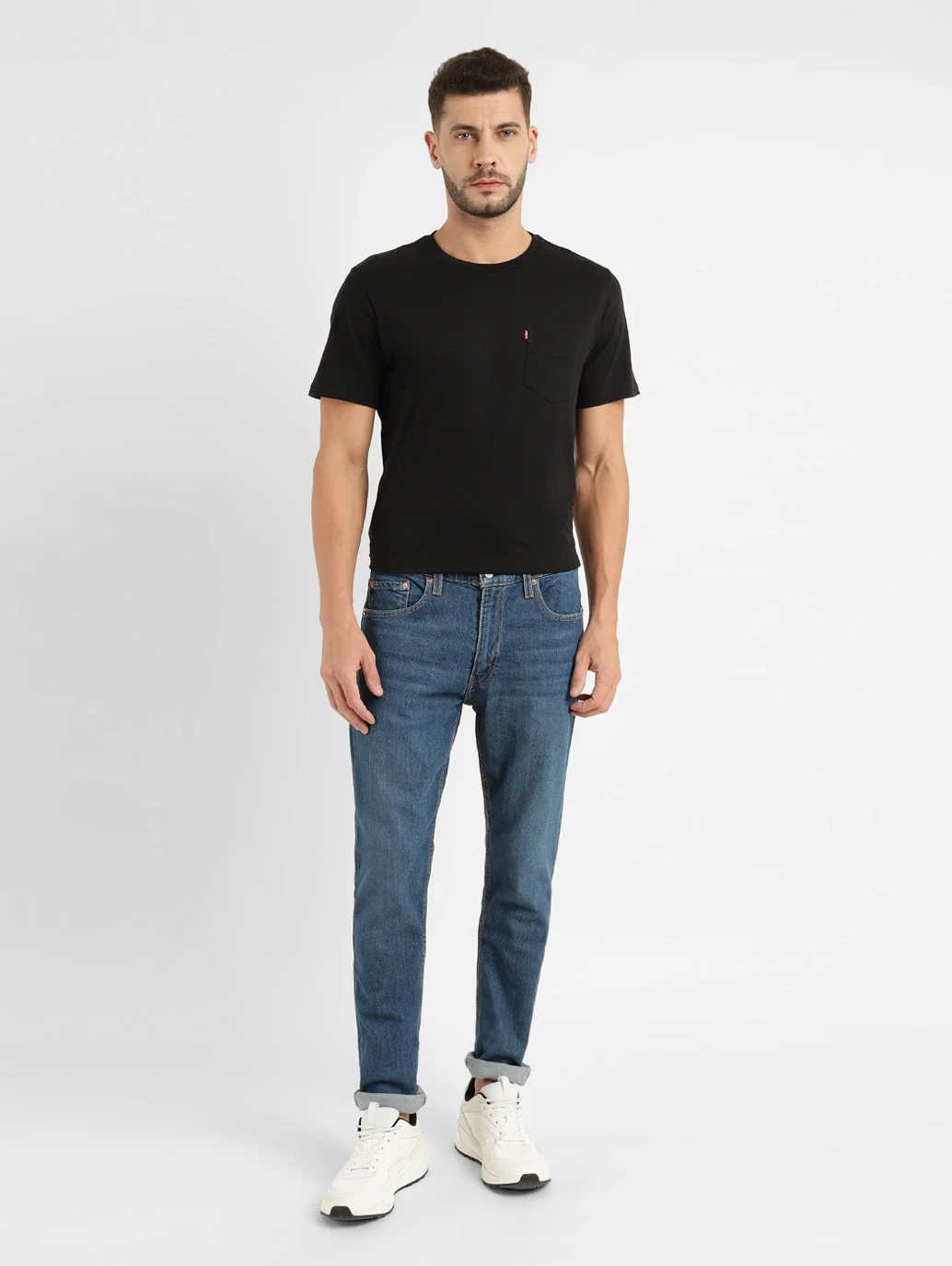 Men's 512 Blue Slim Tapered Fit Mid Rise Jeans - Image 8