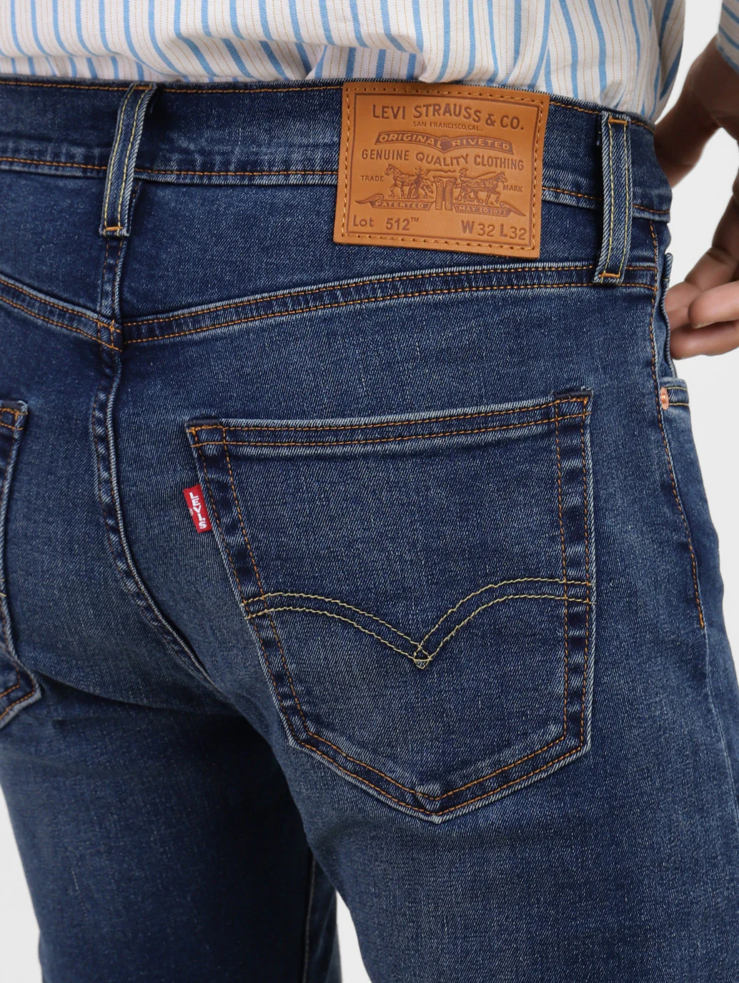 Men's 512 Blue Slim Tapered Fit Mid Rise Jeans - Image 6