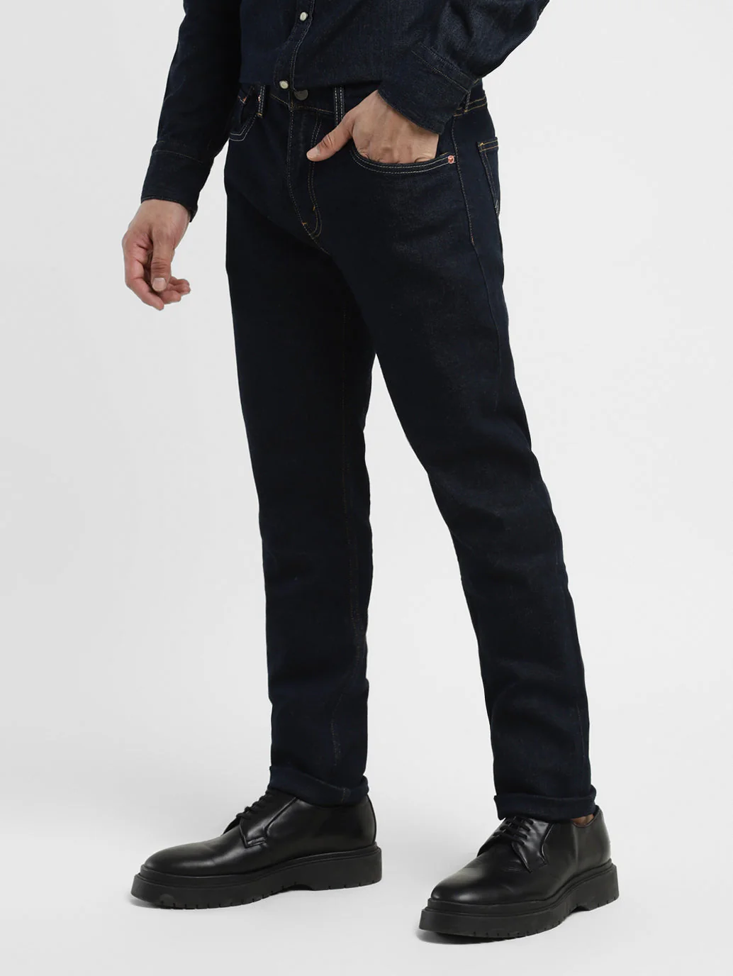 Men's 512 Navy Blue Slim Tapered Fit Mid Rise Jeans - Image 5