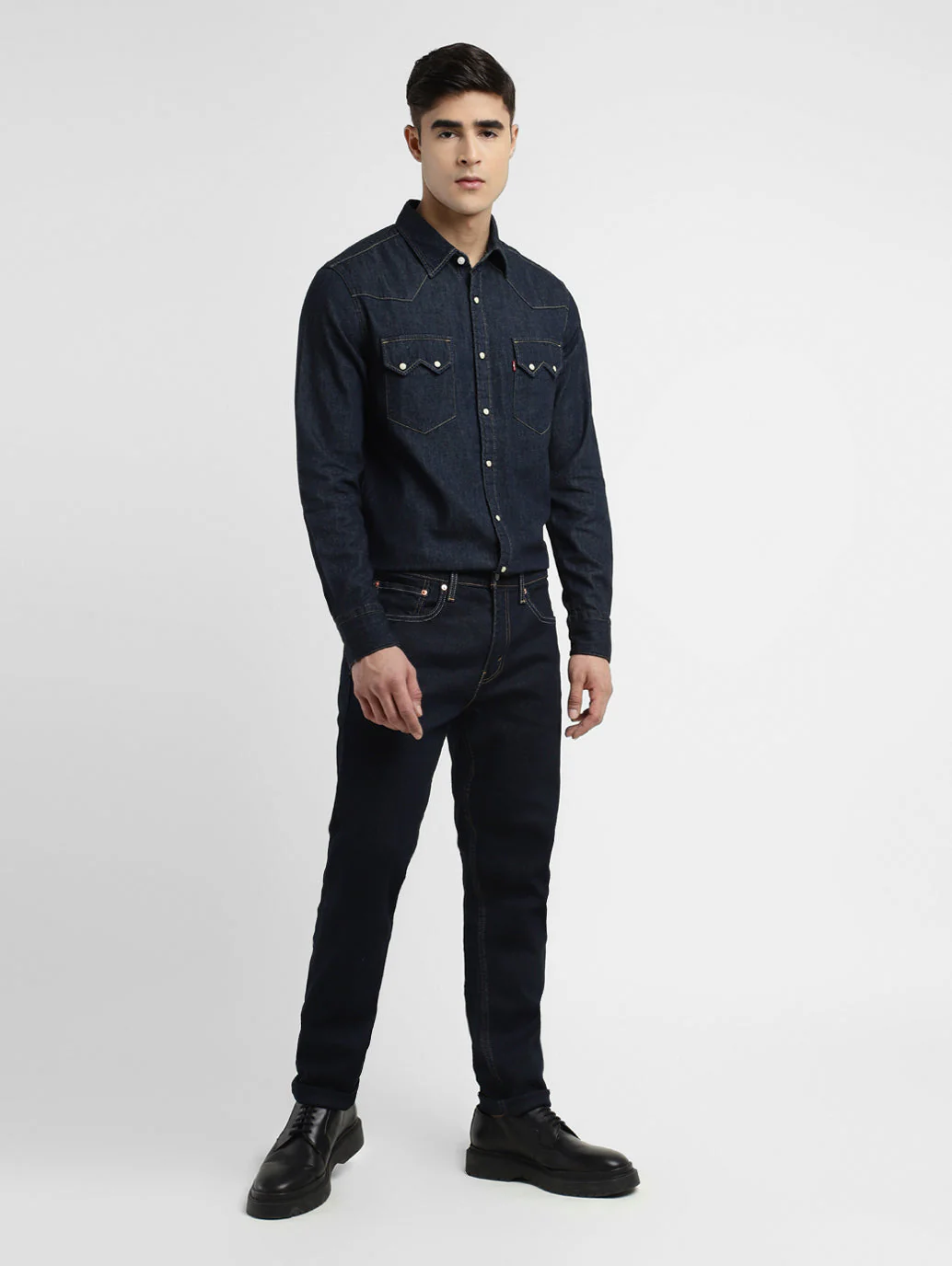 Men's 512 Navy Blue Slim Tapered Fit Mid Rise Jeans - Image 6