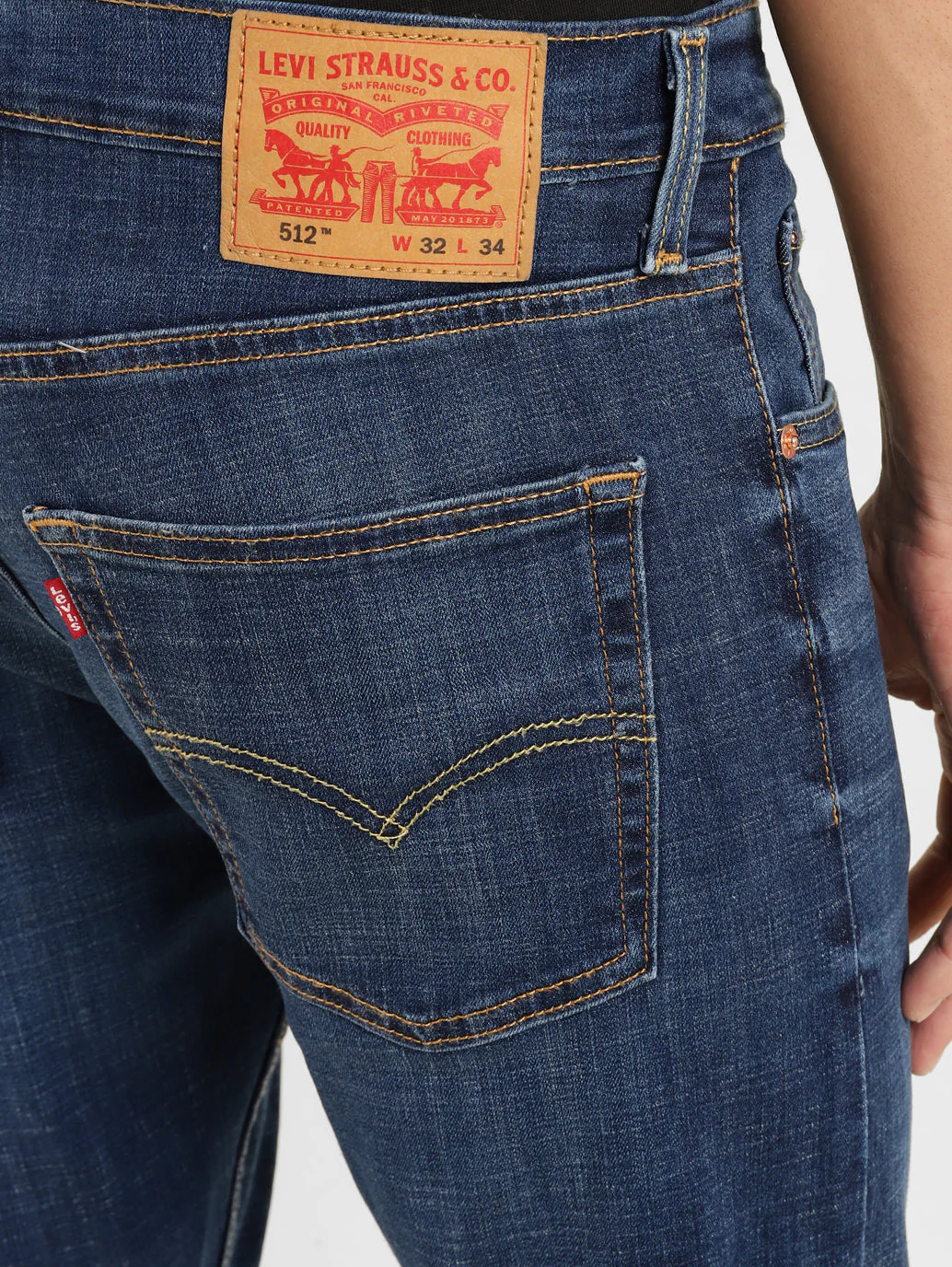 Men's 512 Blue Slim Tapered Fit Mid Rise Jeans - Image 7