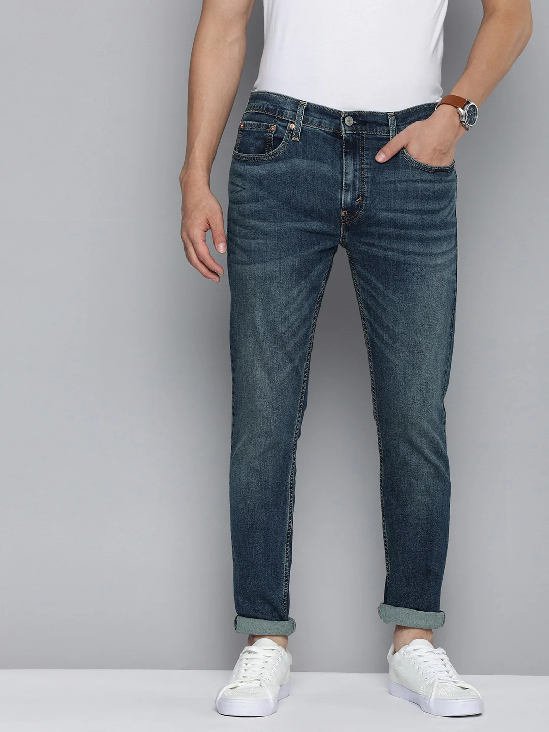 Men's 512 Blue Slim Tapered Fit Mid Rise Jeans - Image 5