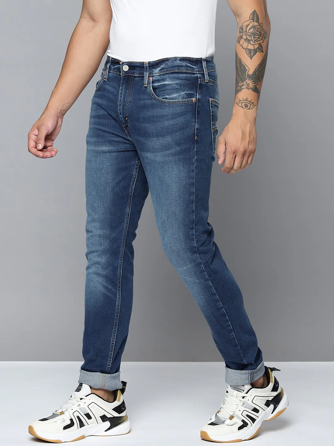 Men's 512 Blue Slim Tapered Fit Mid Rise Jeans
