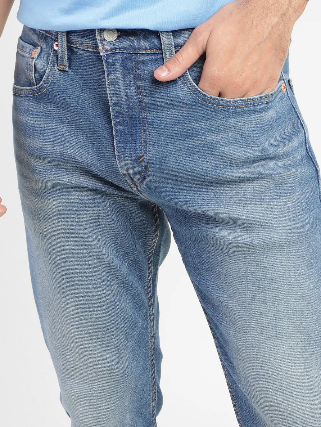 Men's 512 Blue Slim Tapered Fit Mid Rise Jeans - Image 6