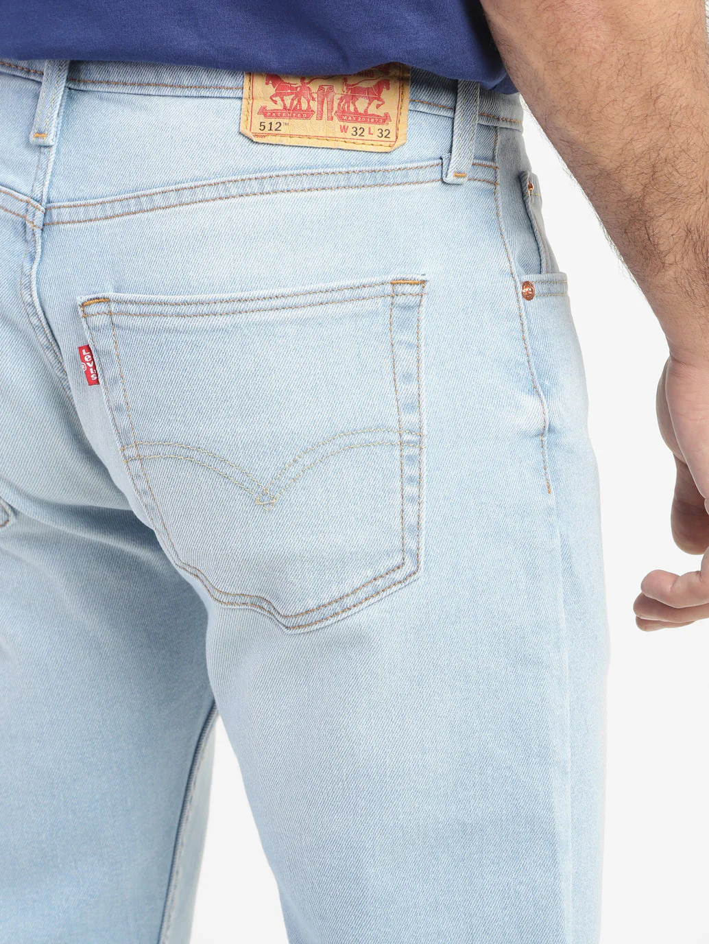 Men's 512 Blue Slim Tapered Fit Mid Rise Jeans - Image 7