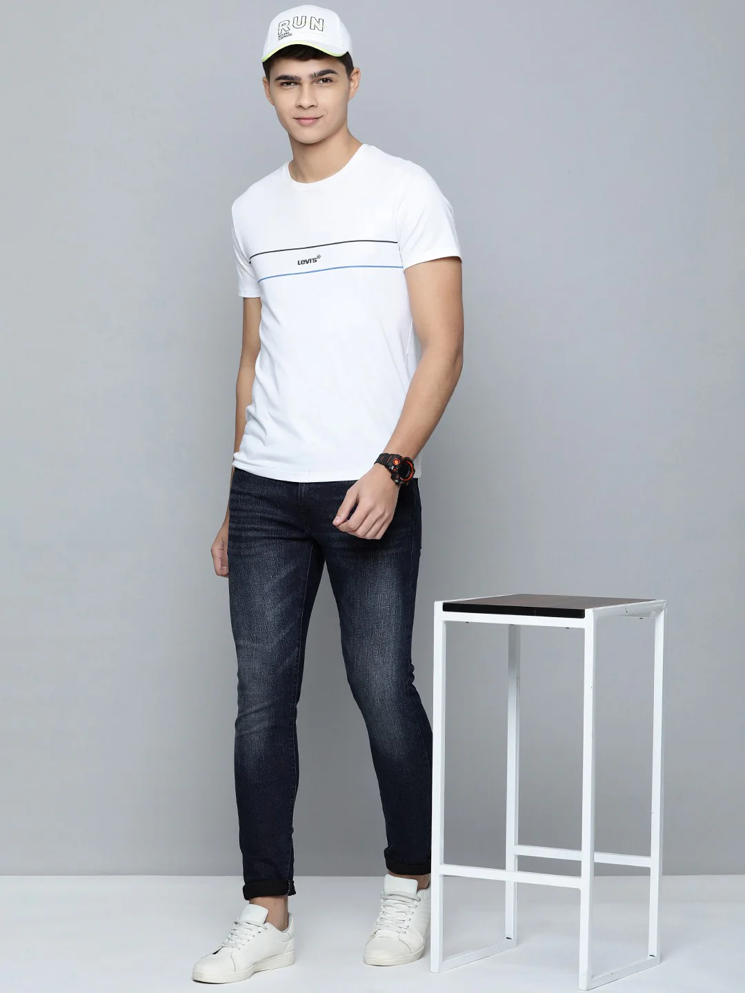 Men's Redloop 512 Blue Slim Tapered Fit Mid Rise Jeans - Image 5