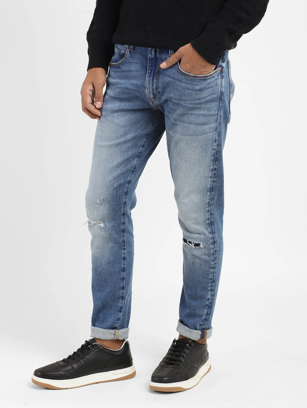 Men's 512 Blue Slim Tapered Fit Mid Rise Jeans - Image 5