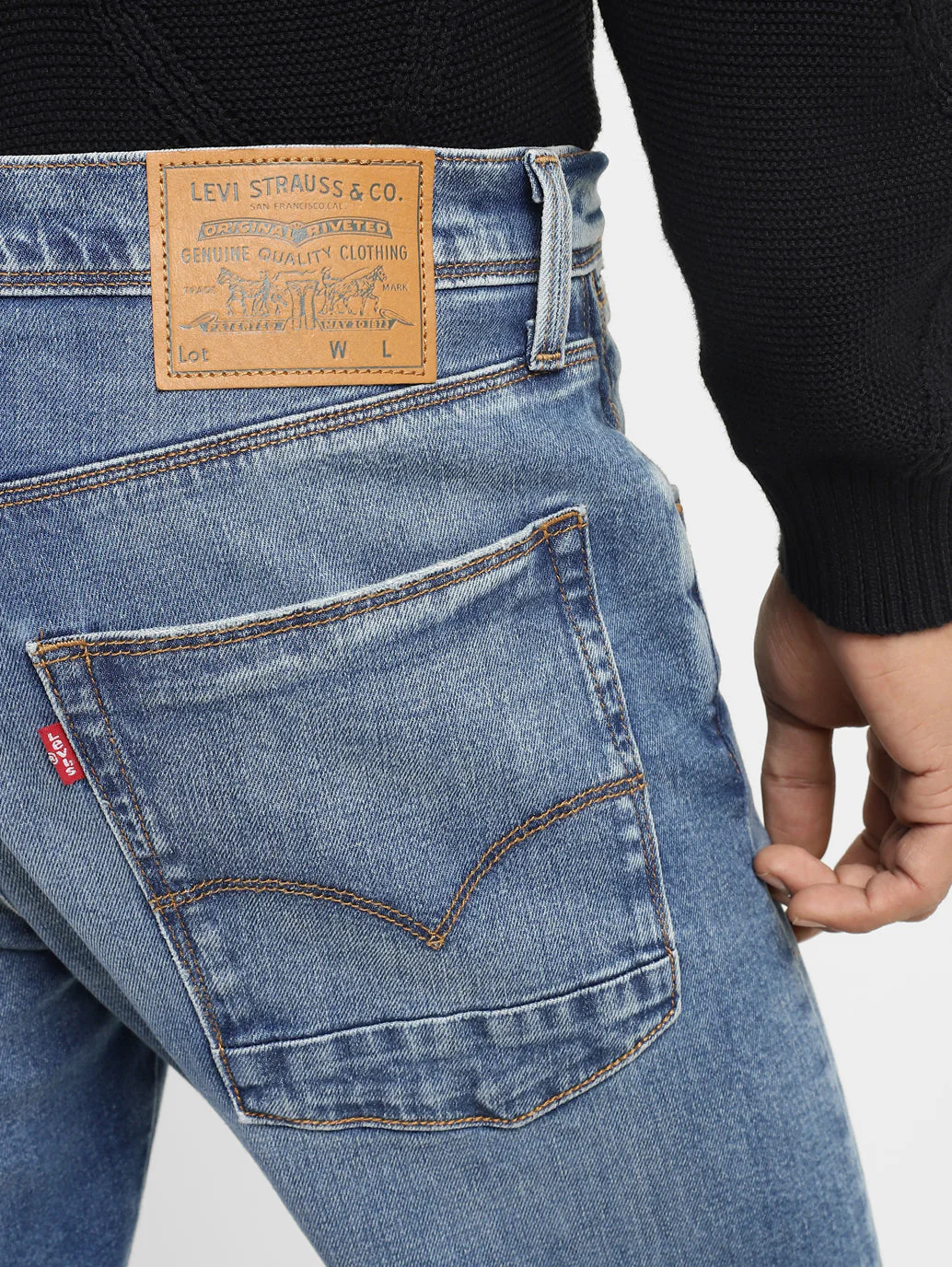Men's 512 Blue Slim Tapered Fit Mid Rise Jeans - Image 7