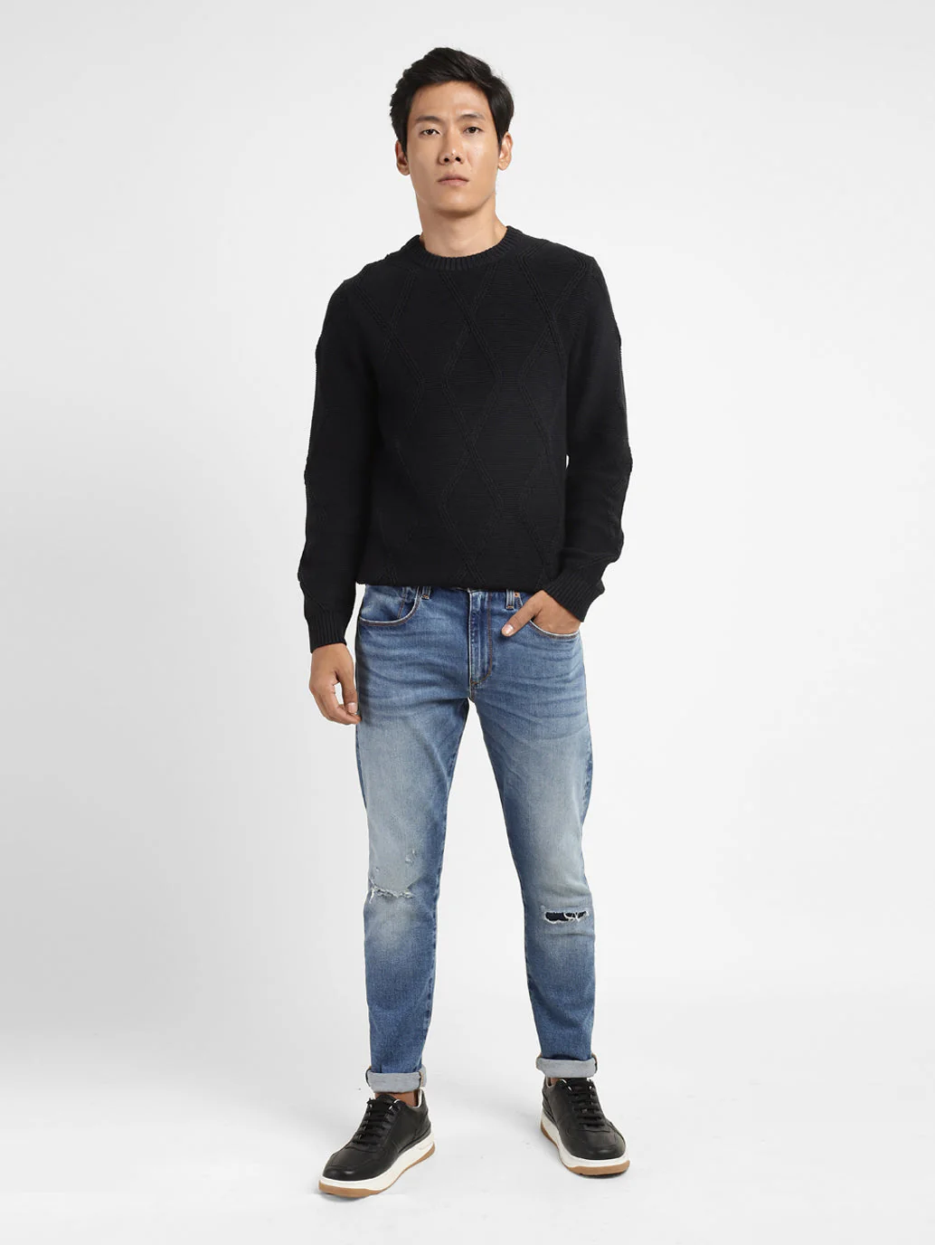 Men's 512 Blue Slim Tapered Fit Mid Rise Jeans - Image 8